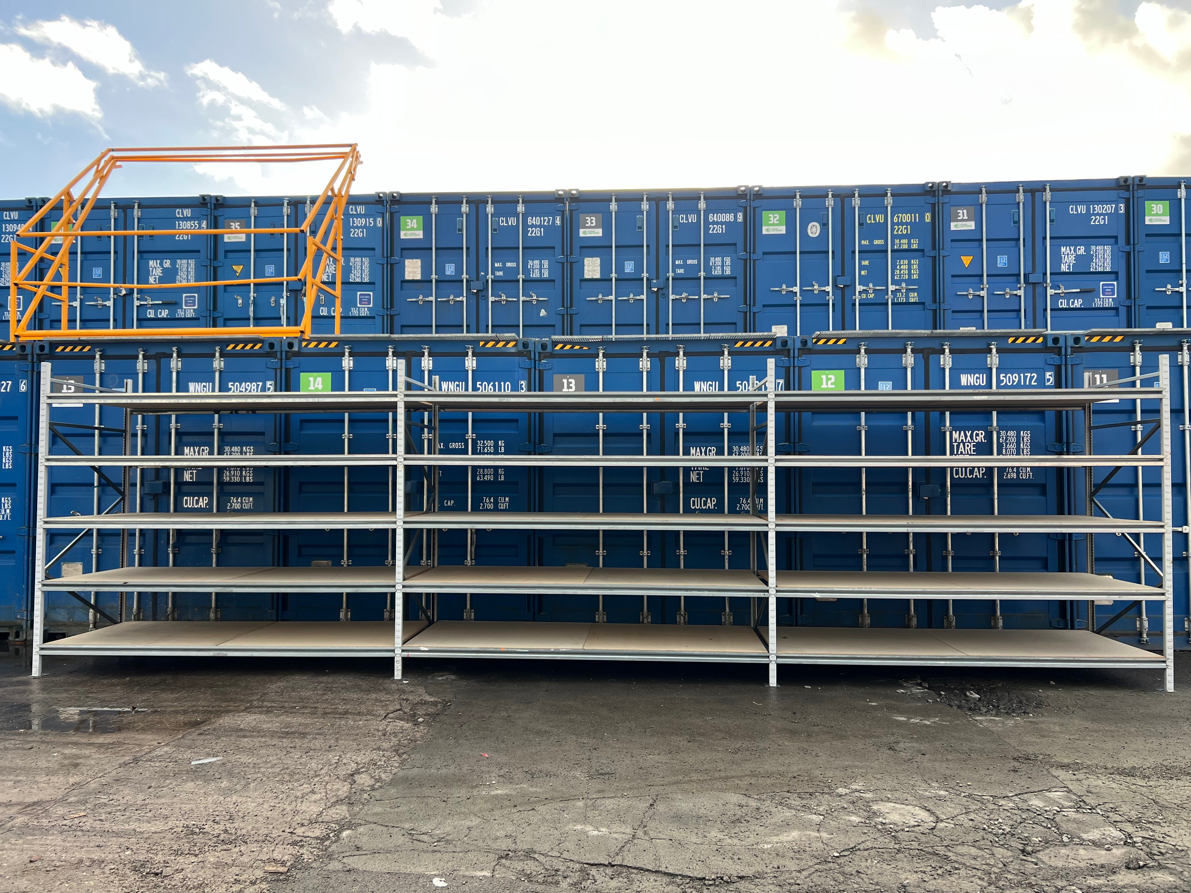 Used Apex Longspan Racking - 2500mm High - 1200mm Deep - 8750mm Wide - 3 Joined Bays