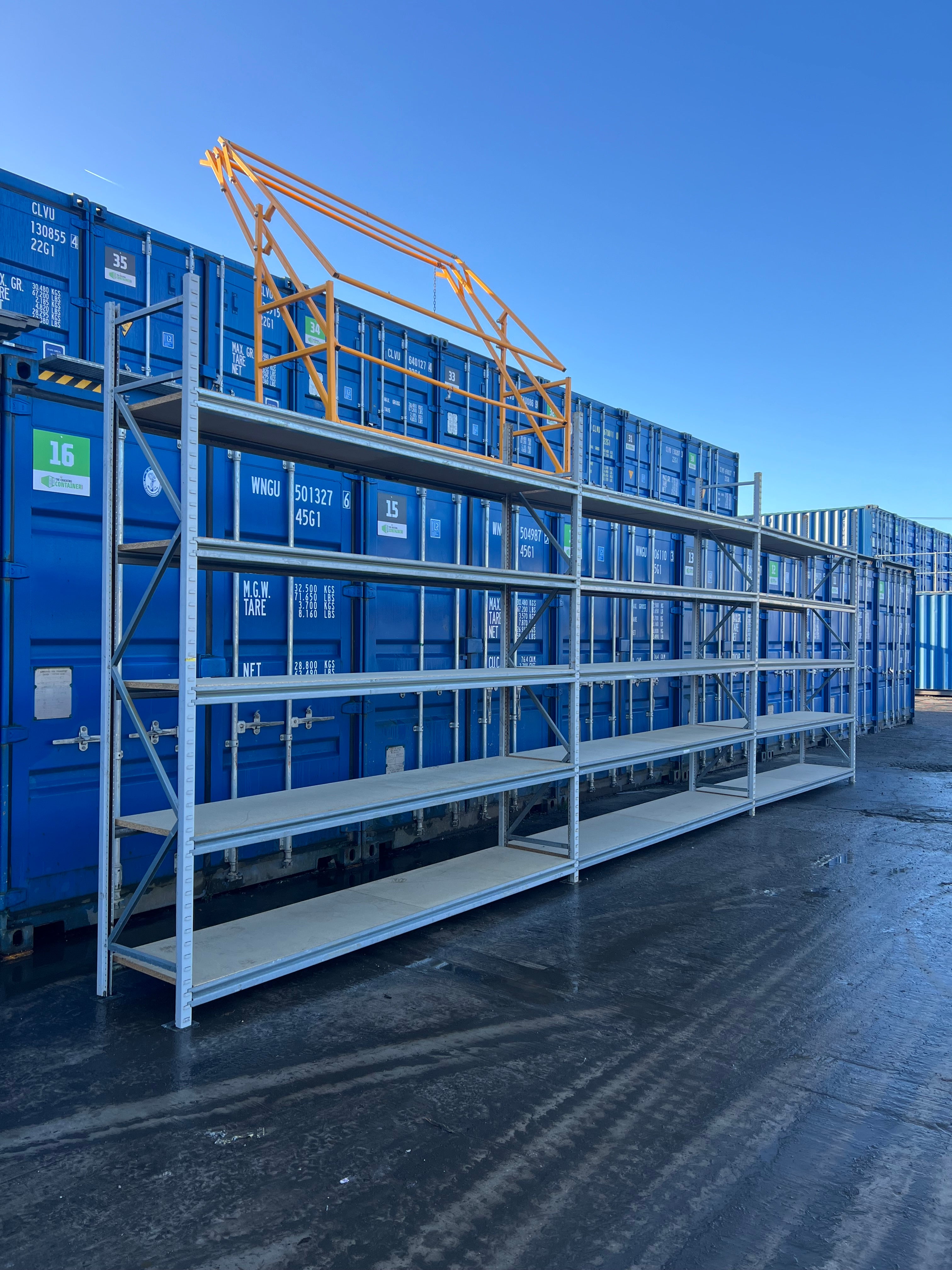 Used Apex Longspan Racking - 2500mm High - 600mm Deep - 8750mm Wide - 3 Joined Bays