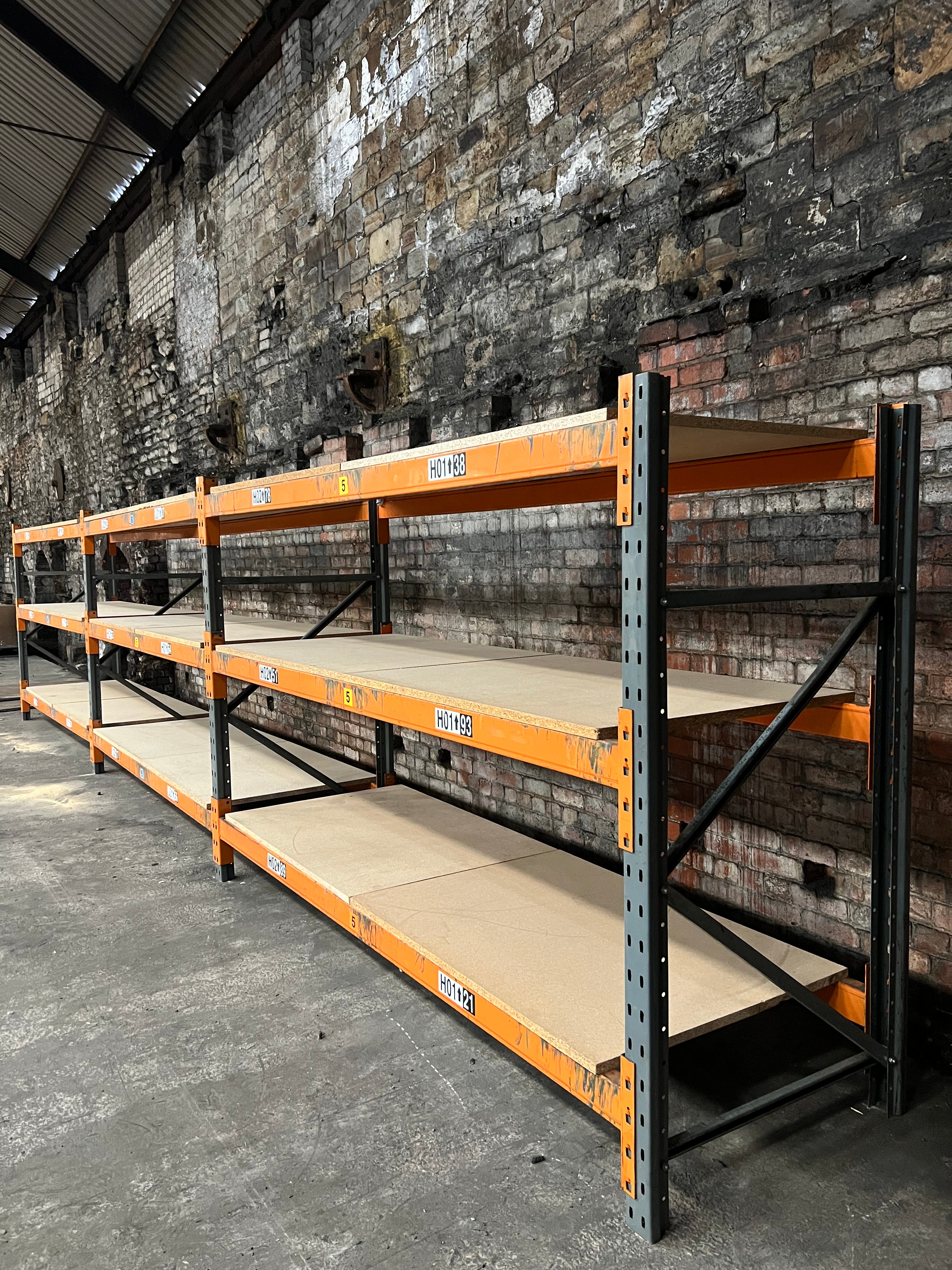 Used Dexion Longspan Racking - 1820mm High - 900mm Deep - 2690mm Wide - 3 Joined Bays