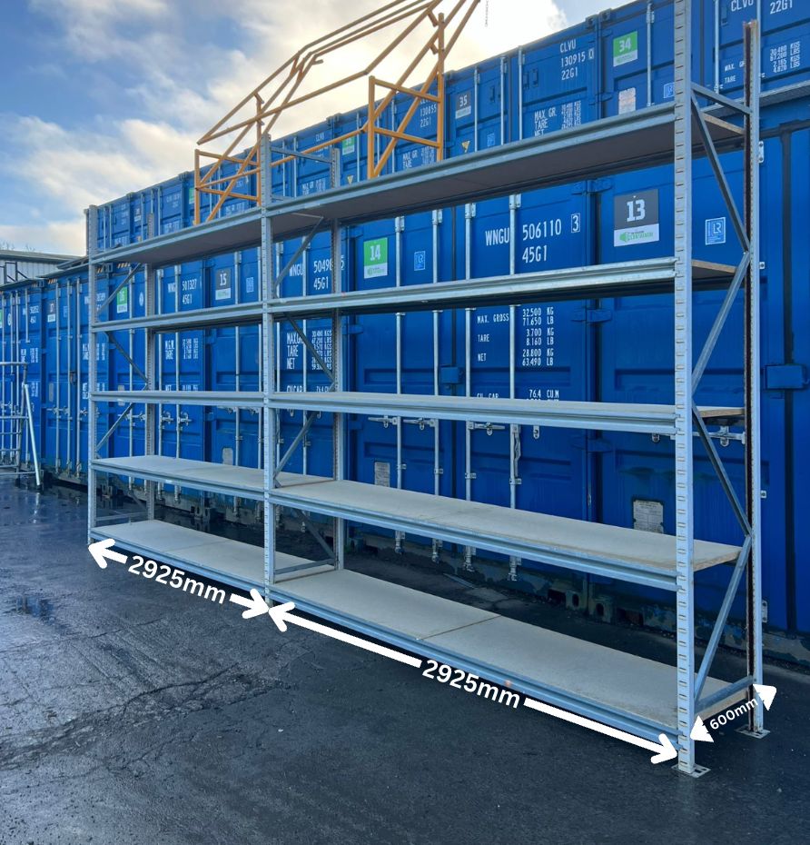 Used Apex Longspan Racking - 2500mm High - 600mm Deep - 5850mm Wide - 2 Joined Bays