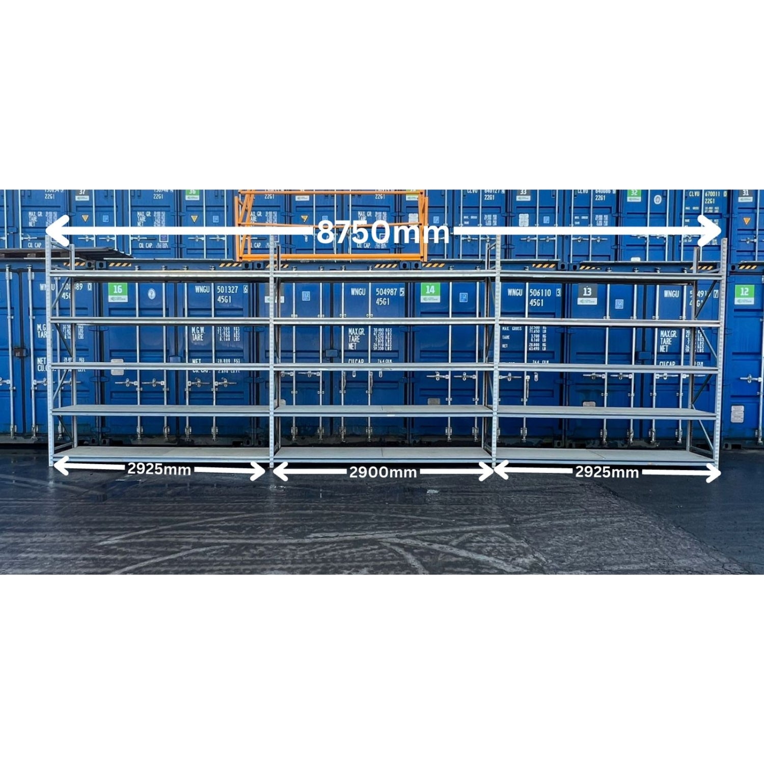 Used Apex Longspan Racking - 2500mm High - 600mm Deep - 8750mm Wide - 3 Joined Bays