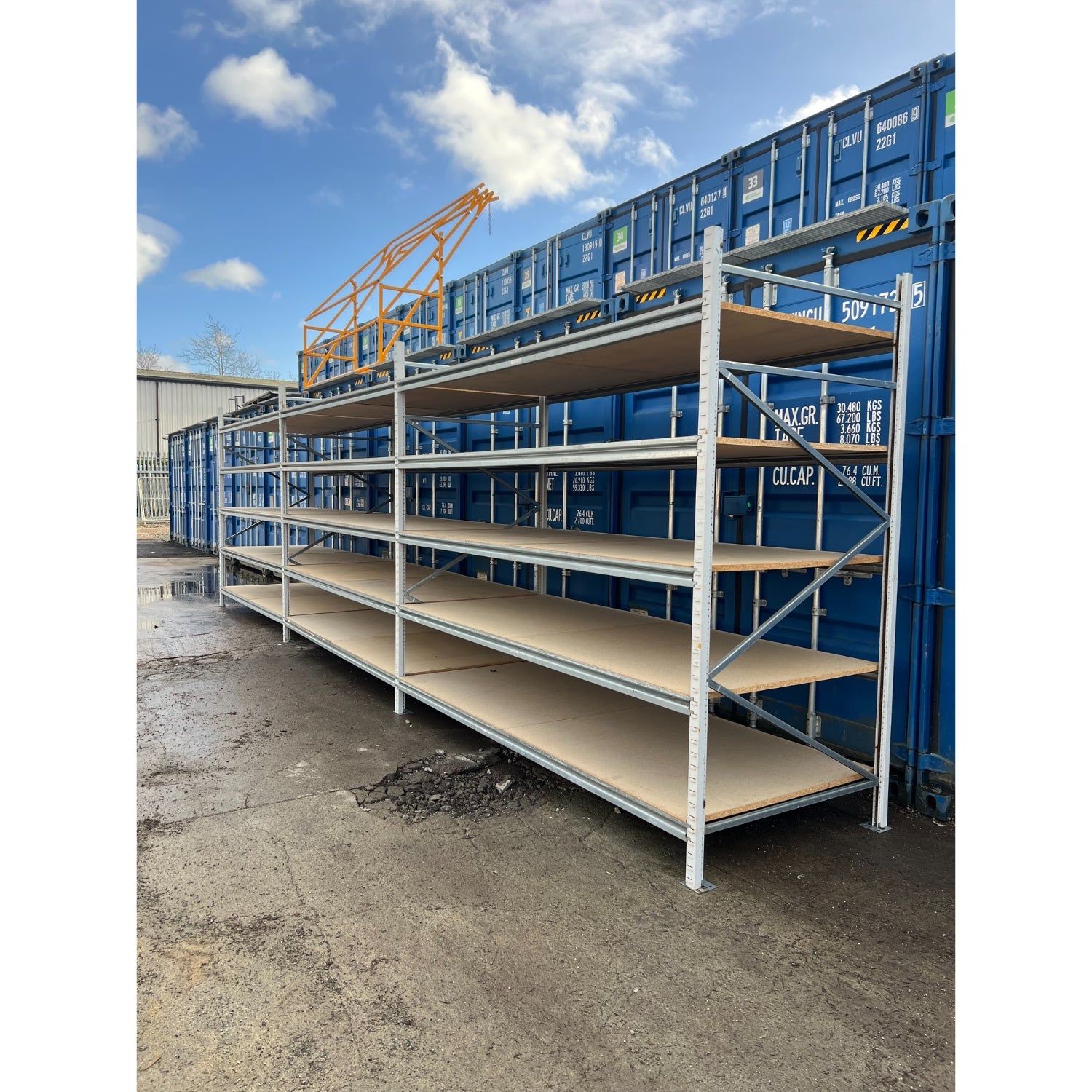Used Apex Longspan Racking - 2500mm High - 1200mm Deep - 8750mm Wide - 3 Joined Bays