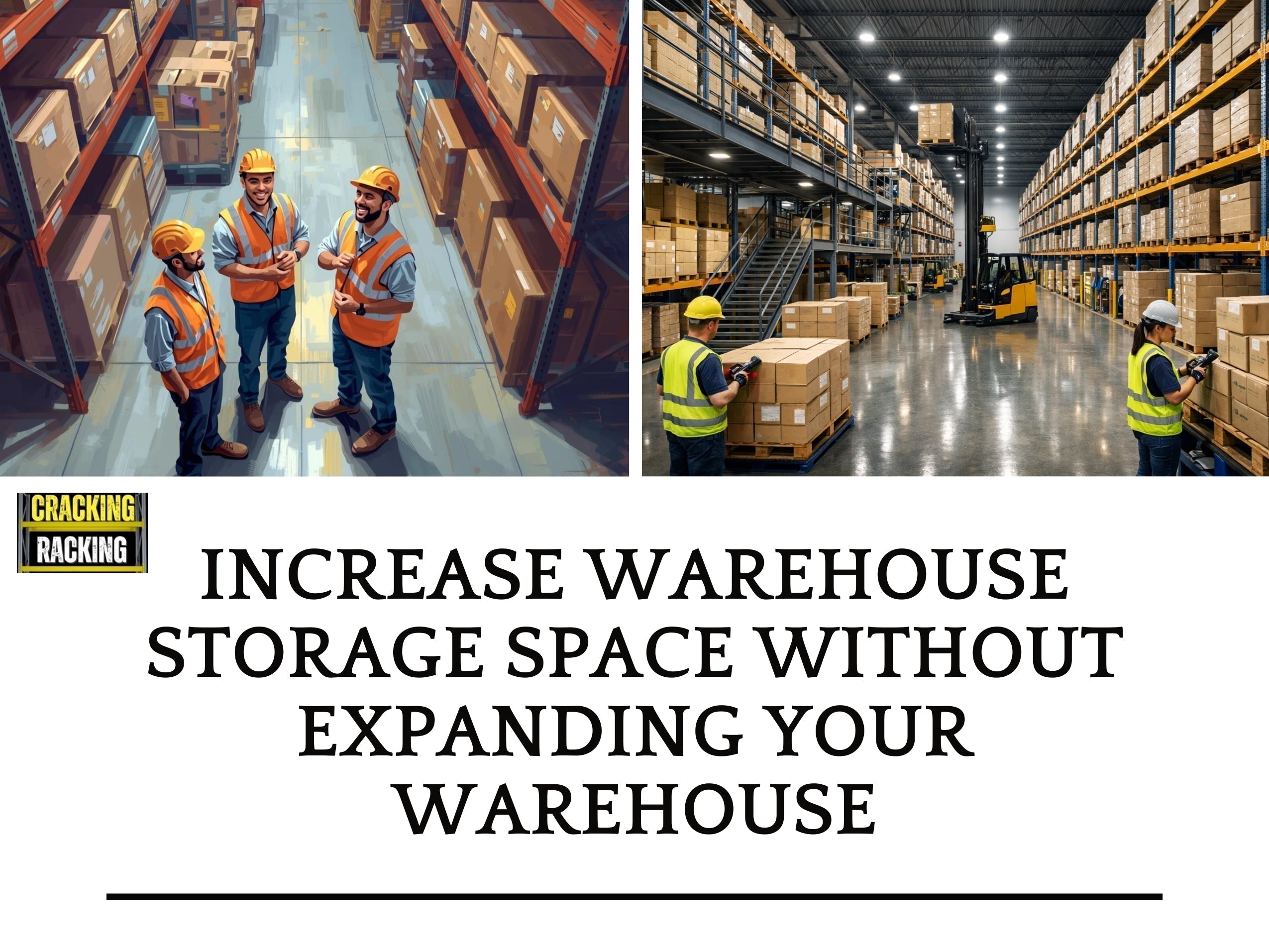 Warehouse shelving system for organising inventory and increasing storage space