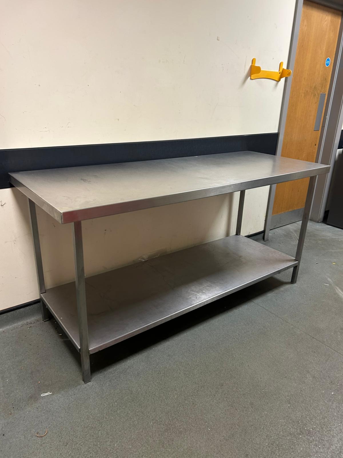 Used Stainless Steel Prep Table - 900x1800x710mm