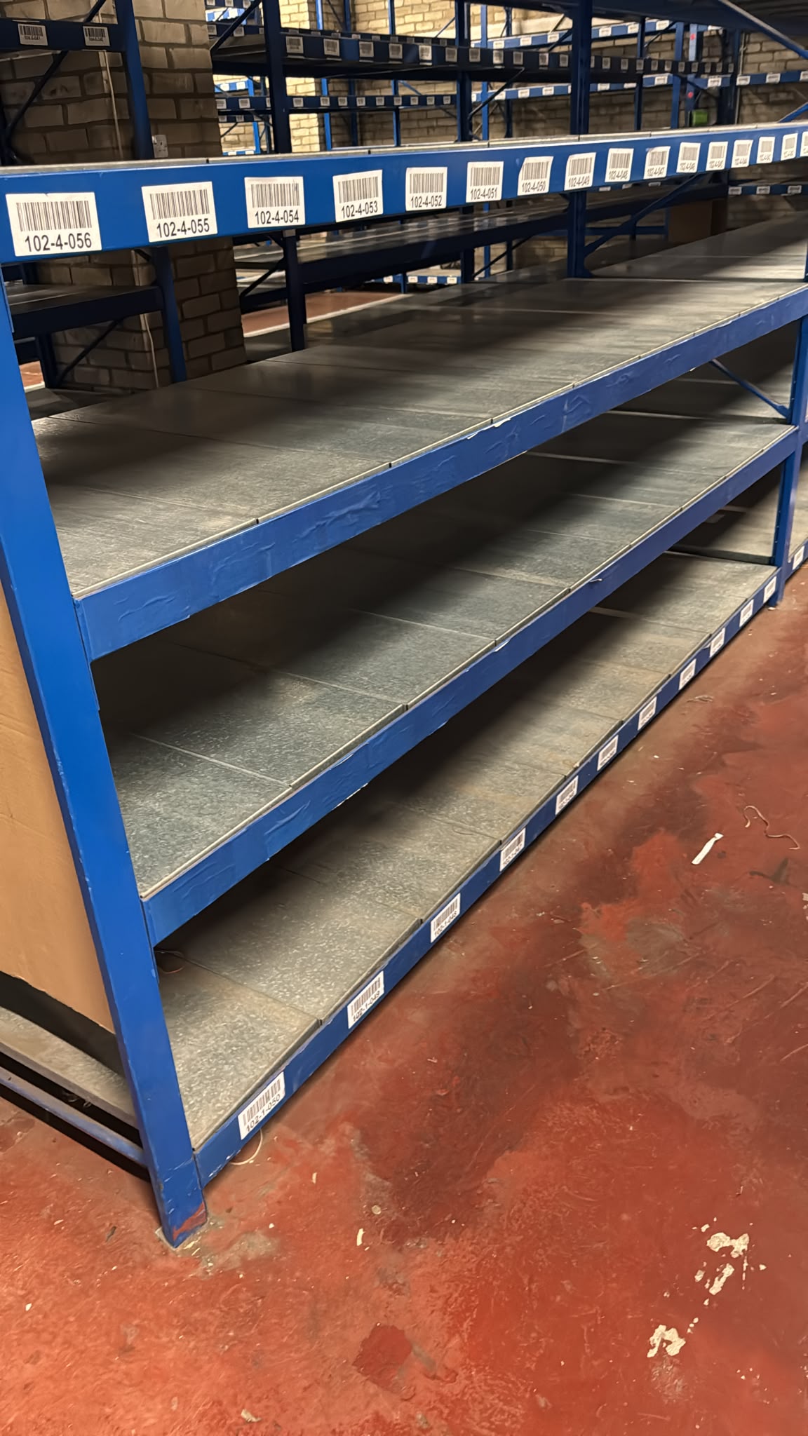 Used Longspan Shelving - 3 Joined Bays - Choose Height and Levels - Metal Drop in Panels