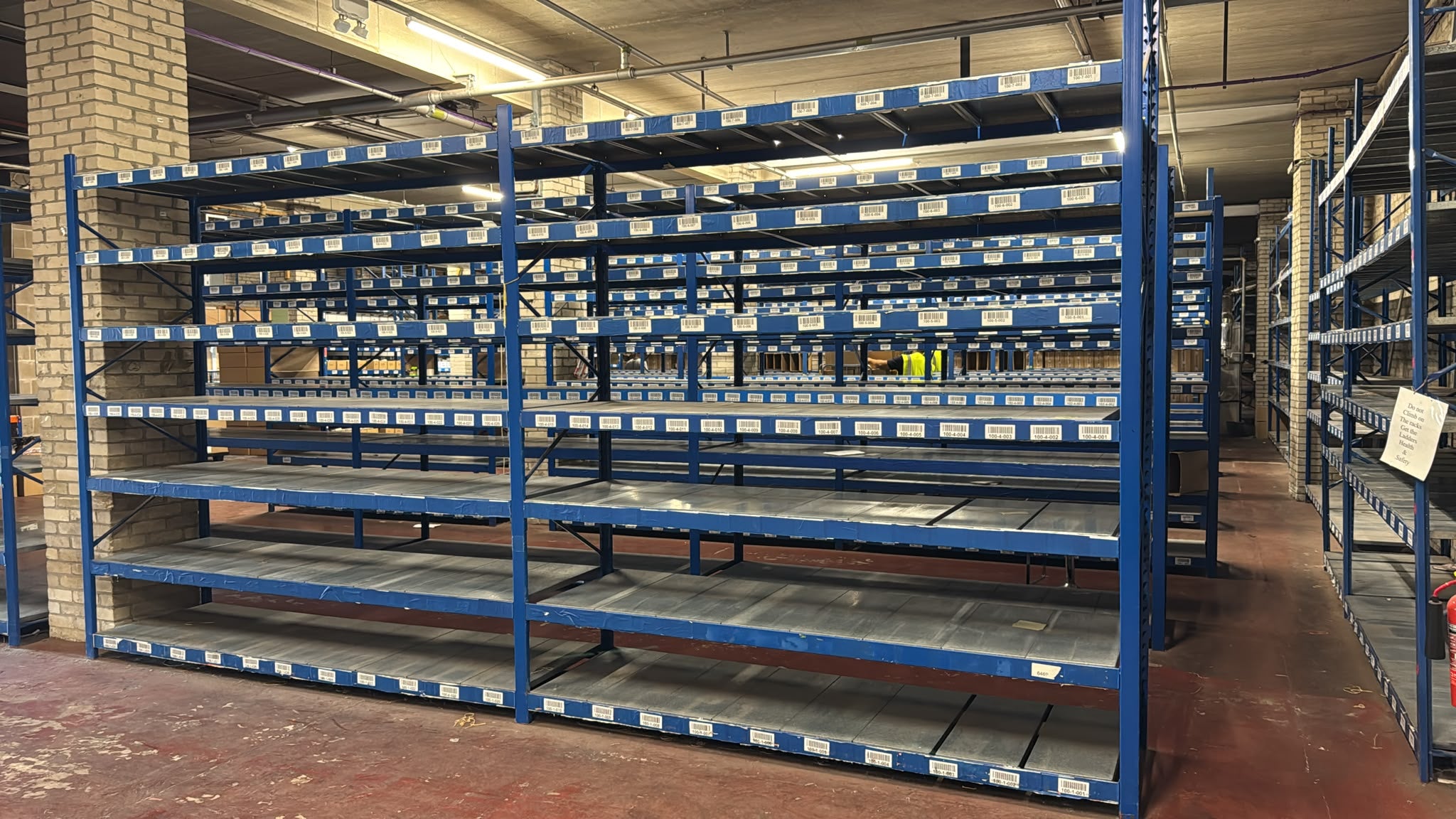 Used Longspan Shelving - 2 Joined Bays - Choose Height and Levels - Metal Drop in Panels
