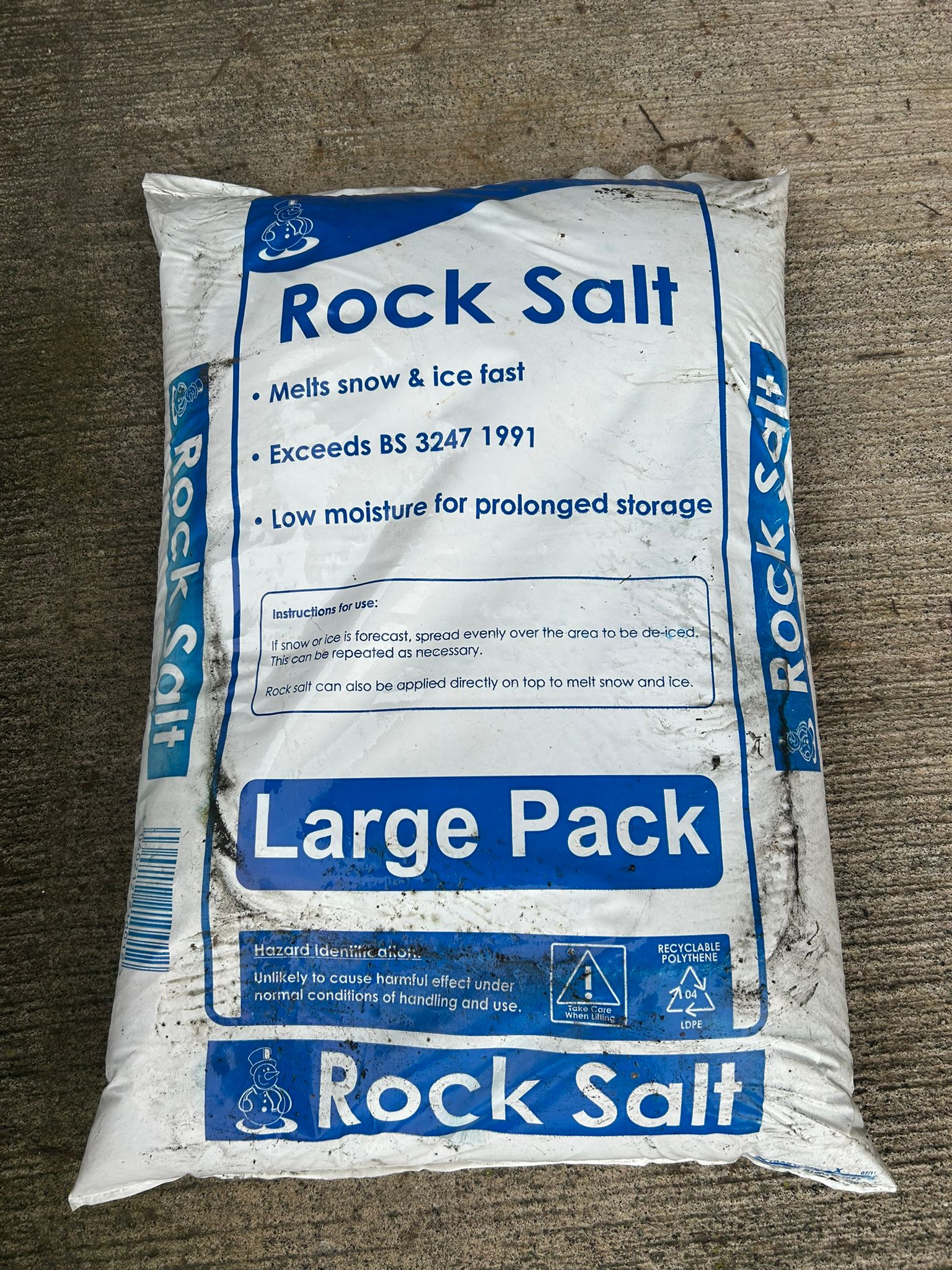 Large Bag of Rock Salt - Essential for Winter Safety