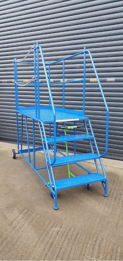 Access Platform Mobile Ladder - Chain Exit - 2-8 Tread Options