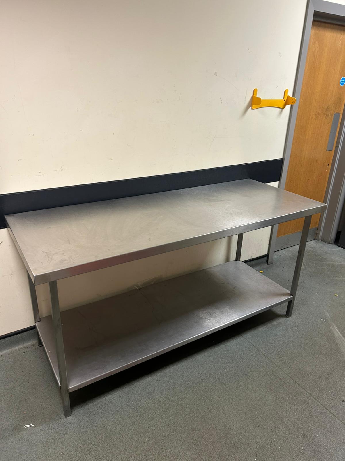 Used Stainless Steel Prep Table - 900x1800x710mm