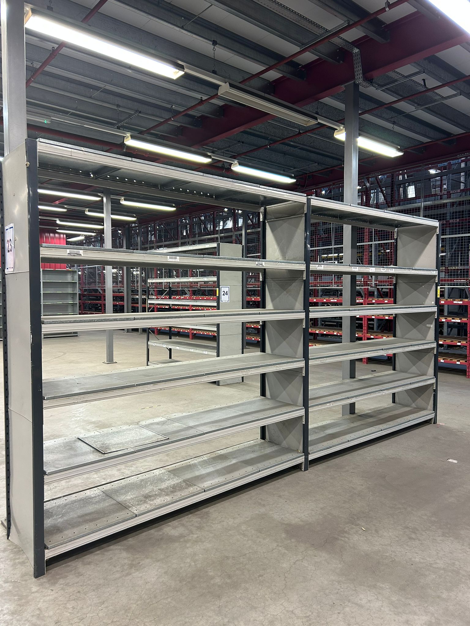 2 Joined Bays - Heavy Duty Shelving - 2550x4960x600mm - 6 Levels