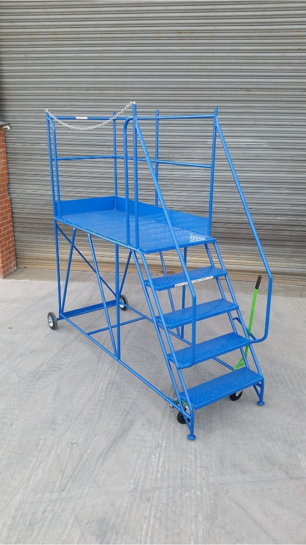 Access Platform Mobile Ladder - Chain Exit - 2-8 Tread Options