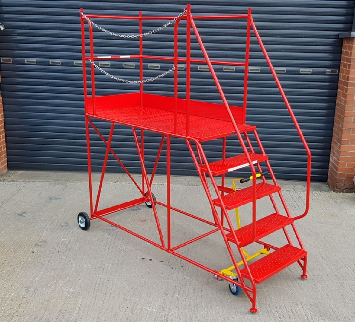 Access Platform Mobile Ladder - Chain Exit - 2-8 Tread Options