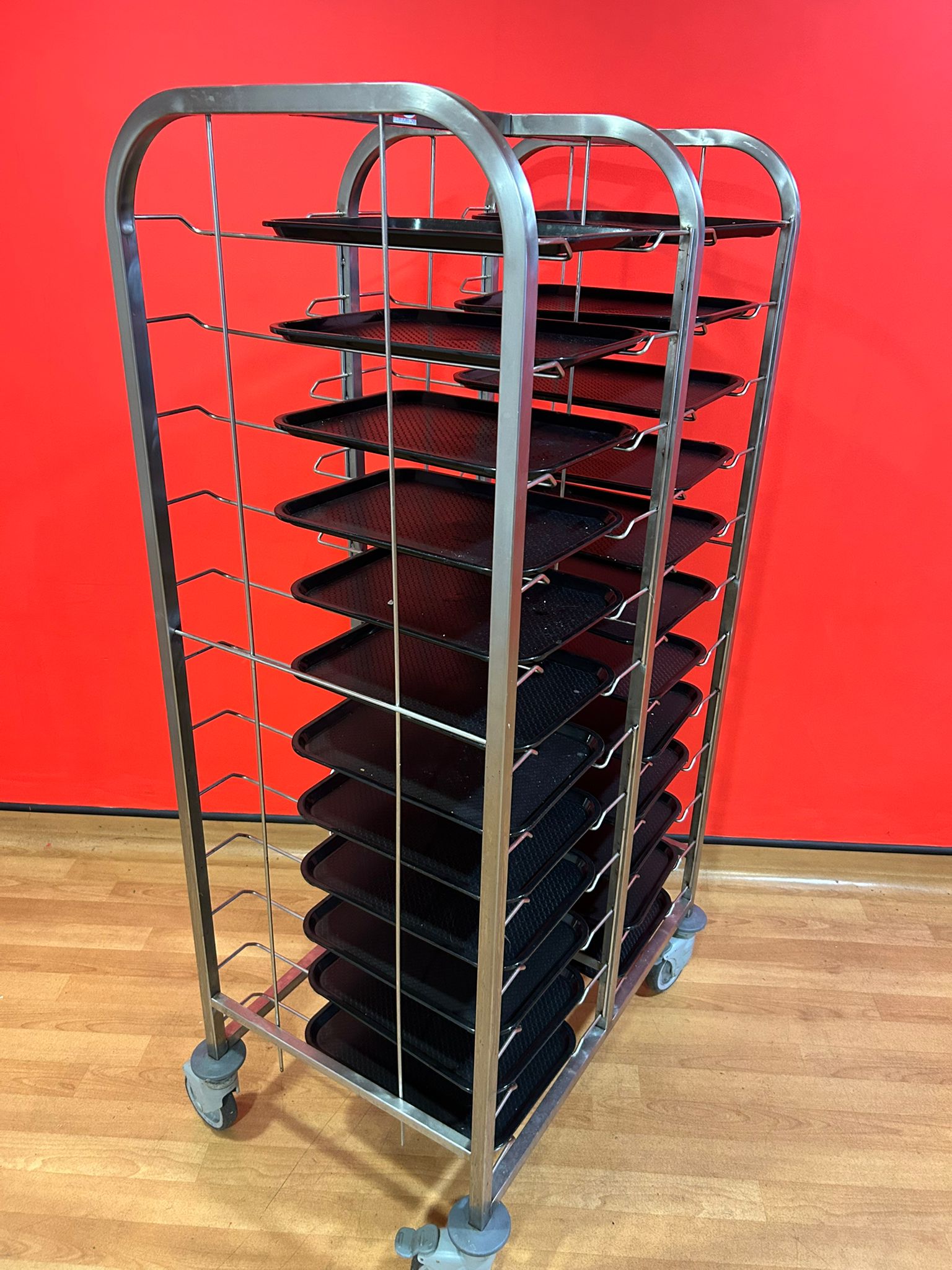 Used Tray Clearing Trolley - Double Sided with 24 Slots