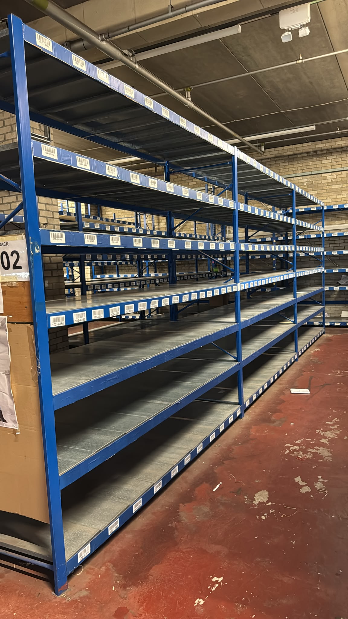 Used Longspan Shelving - 3 Joined Bays - Choose Height and Levels - Metal Drop in Panels