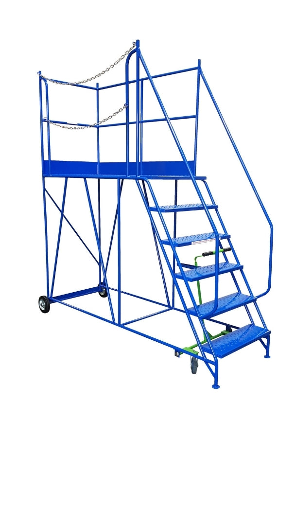 Access Platform Mobile Ladder - Chain Exit - 2-8 Tread Options