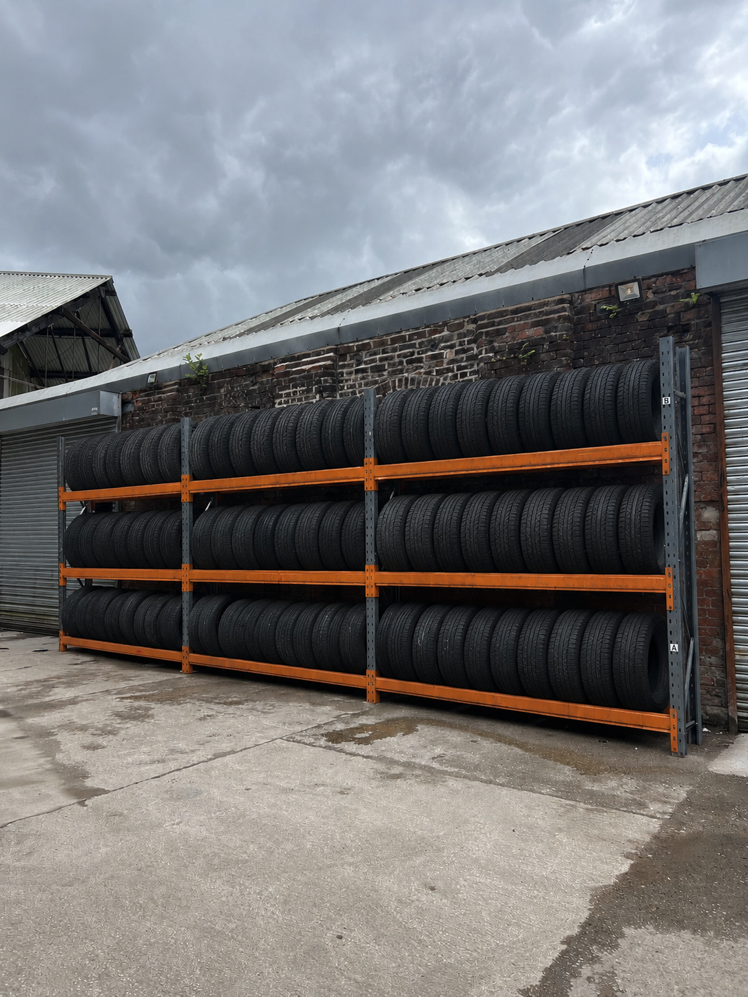 Used Dexion Tyre Bay - 2400mm High - 3 Levels - 3 Joined Bays
