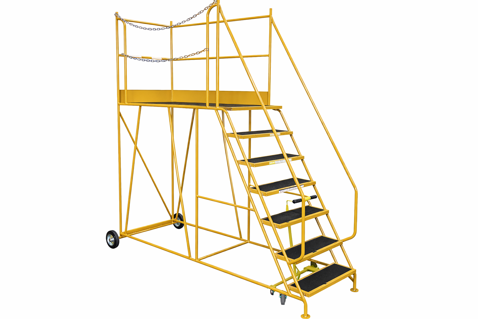 Access Platform Mobile Ladder - Chain Exit - 2-8 Tread Options
