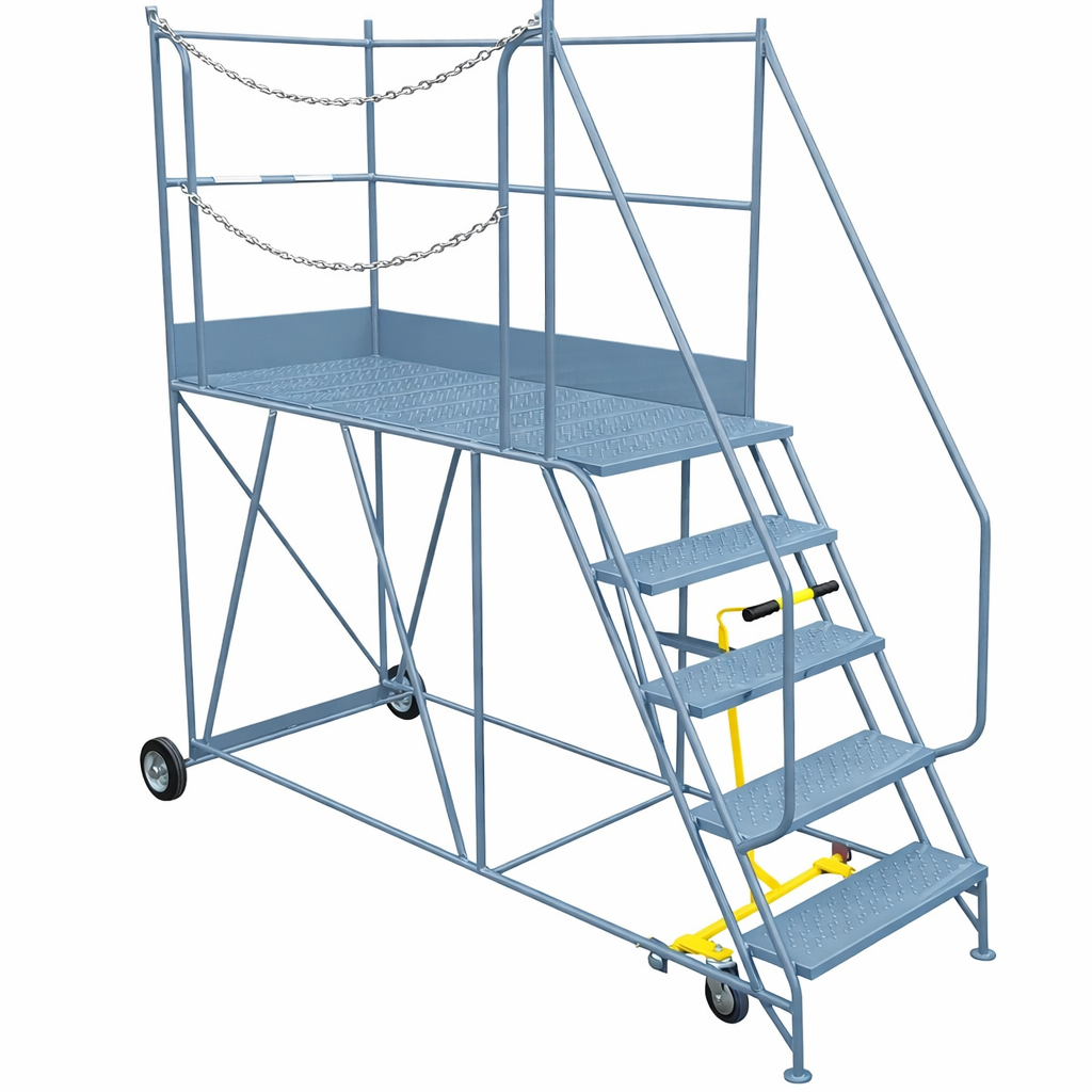 Access Platform Mobile Ladder - Chain Exit - 2-8 Tread Options