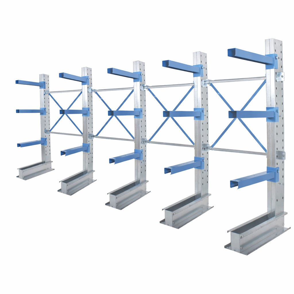 New Cantilever Racking Single Sided - Choose Height - Choose Arm Length - 4 Joined Bays