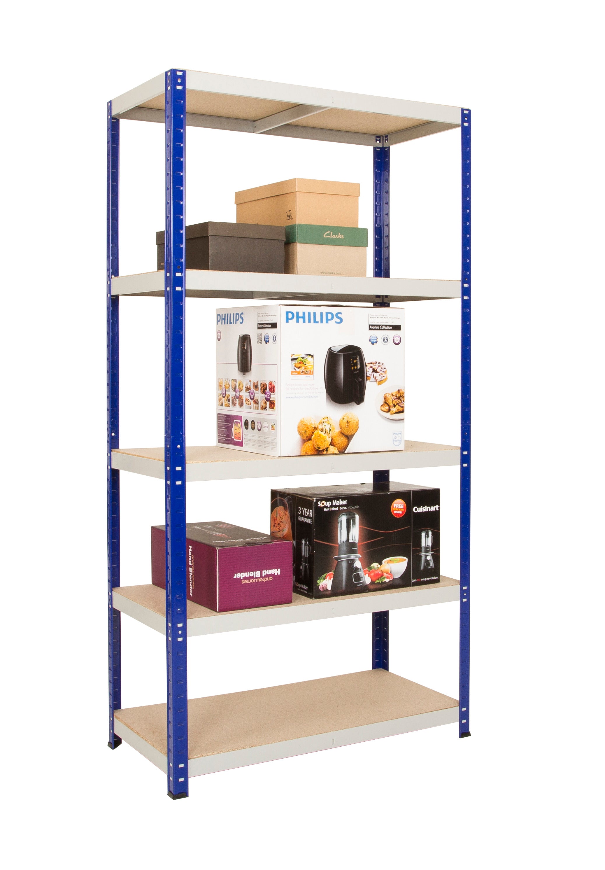 Clicka 265 Garage Boltless Shelving - 5 Levels Complete with MDF Boards