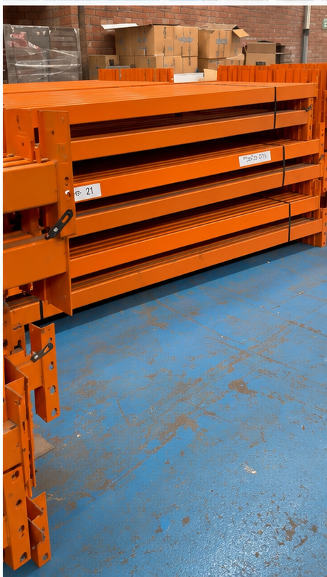 Used Dexion Pallet Racking 10 Joined Bays - 7200mm High - 900mm Deep - 2 Tonne Beams