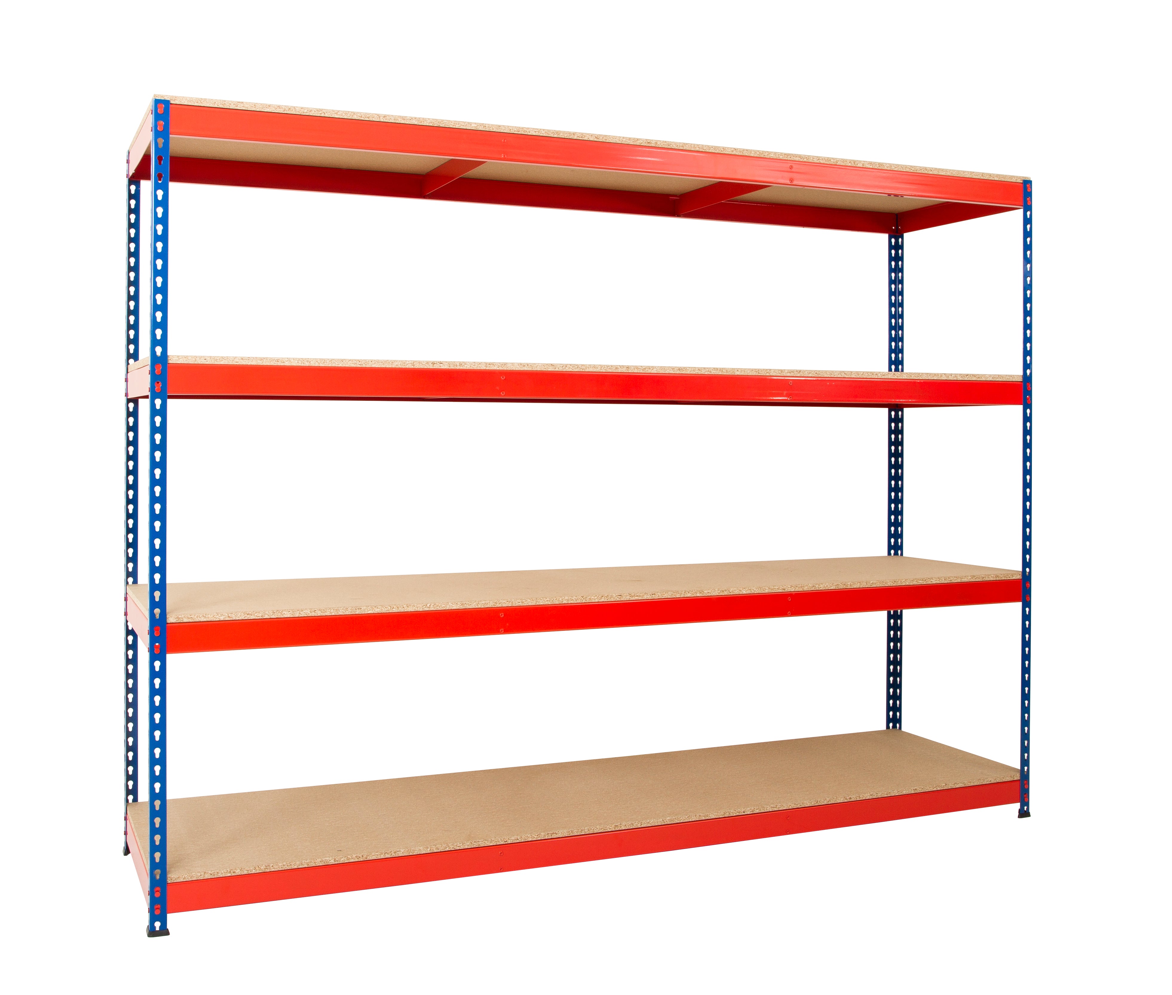 Heavy Rivet Racking - 1830mm High - 3 or 4 Levels - Blue/Orange