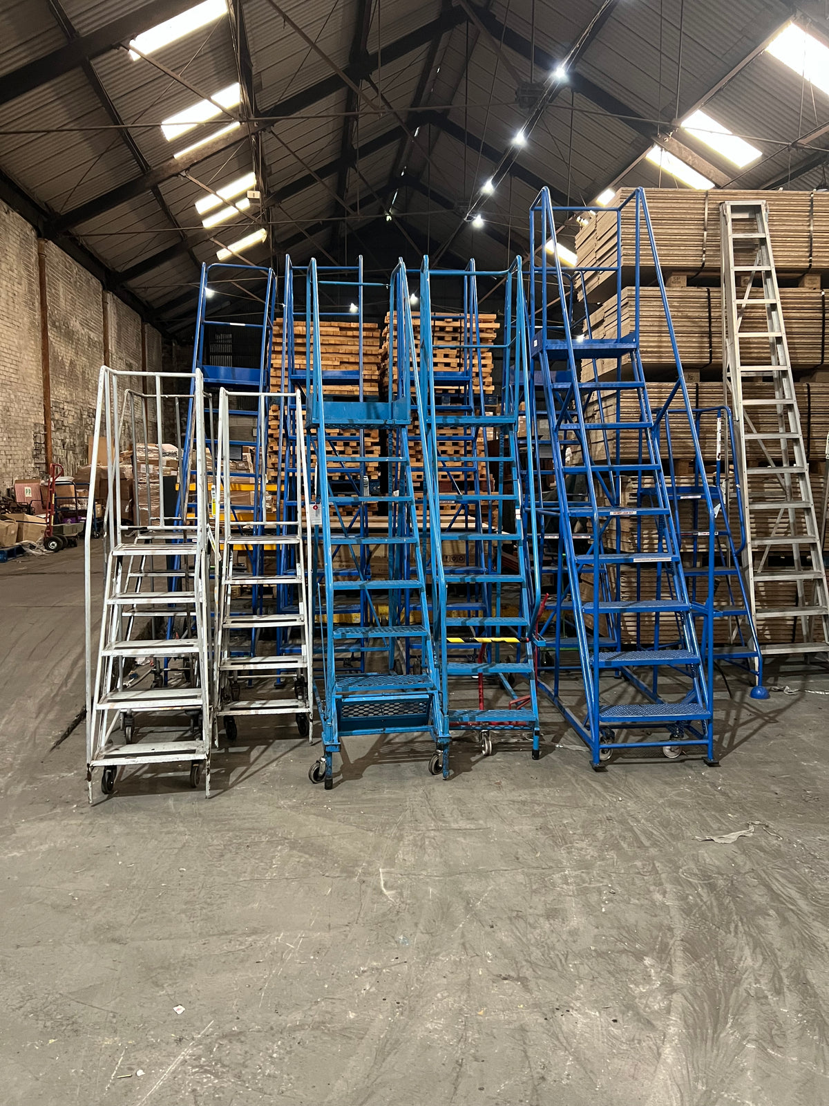 Used Mobile Warehouse Ladders - Various Heights