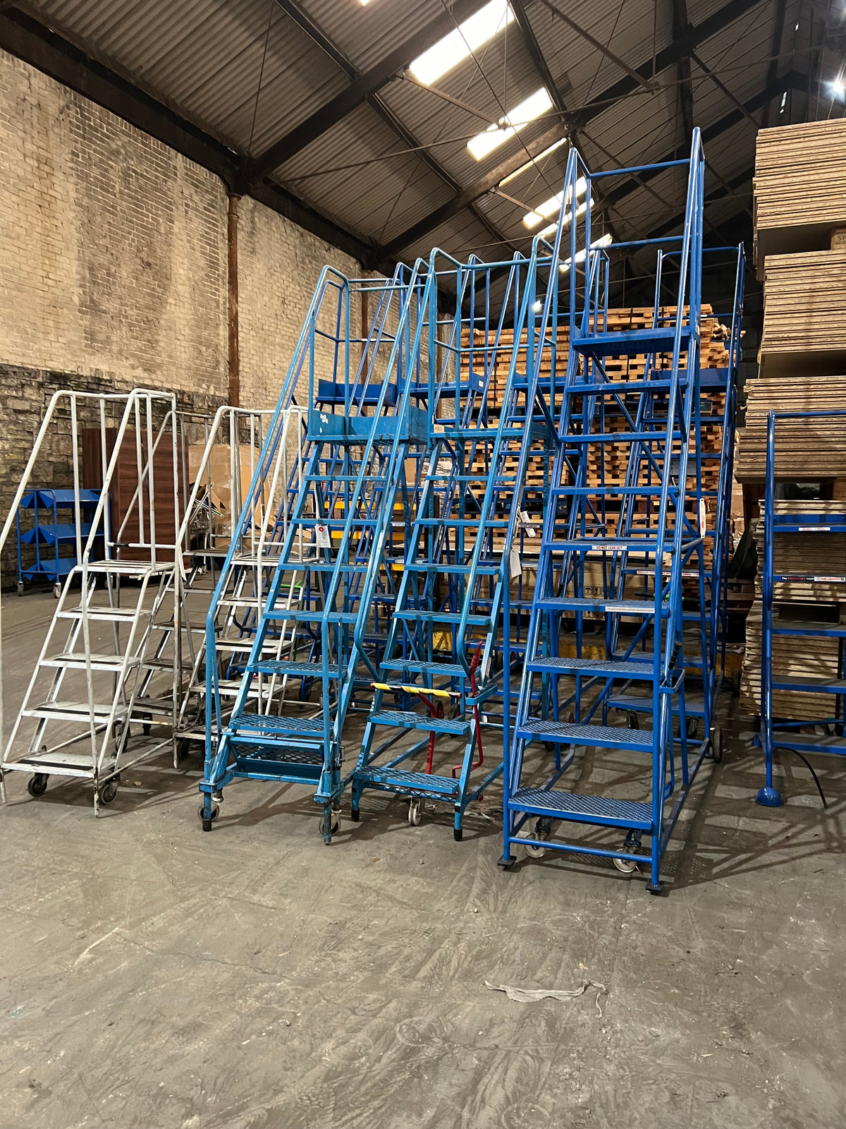 Used Mobile Warehouse Ladders - Various Heights