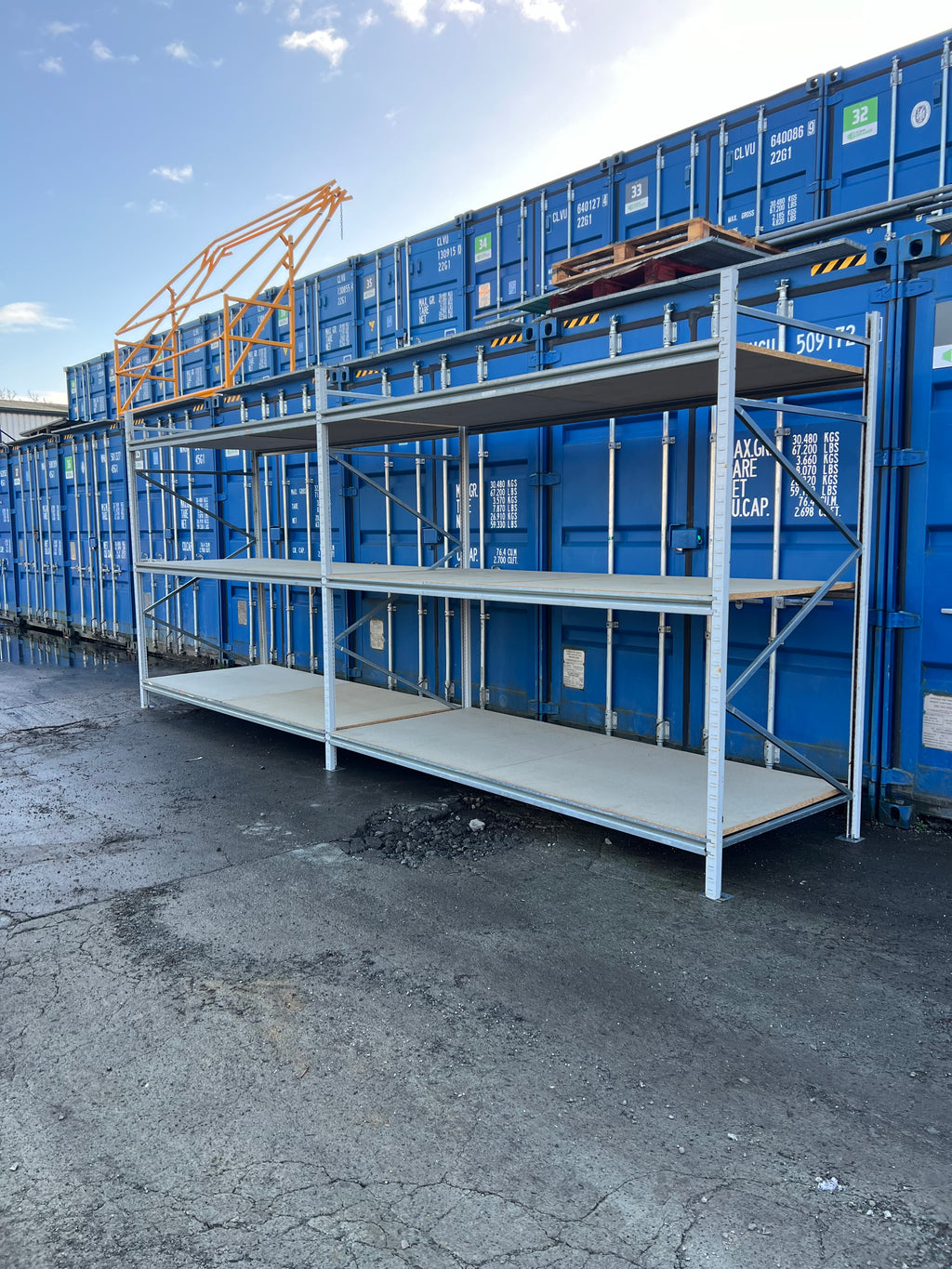 Used Apex Longspan Racking - 2500mm High - 1200mm Deep - 5850mm Wide - 2 Joined Bays