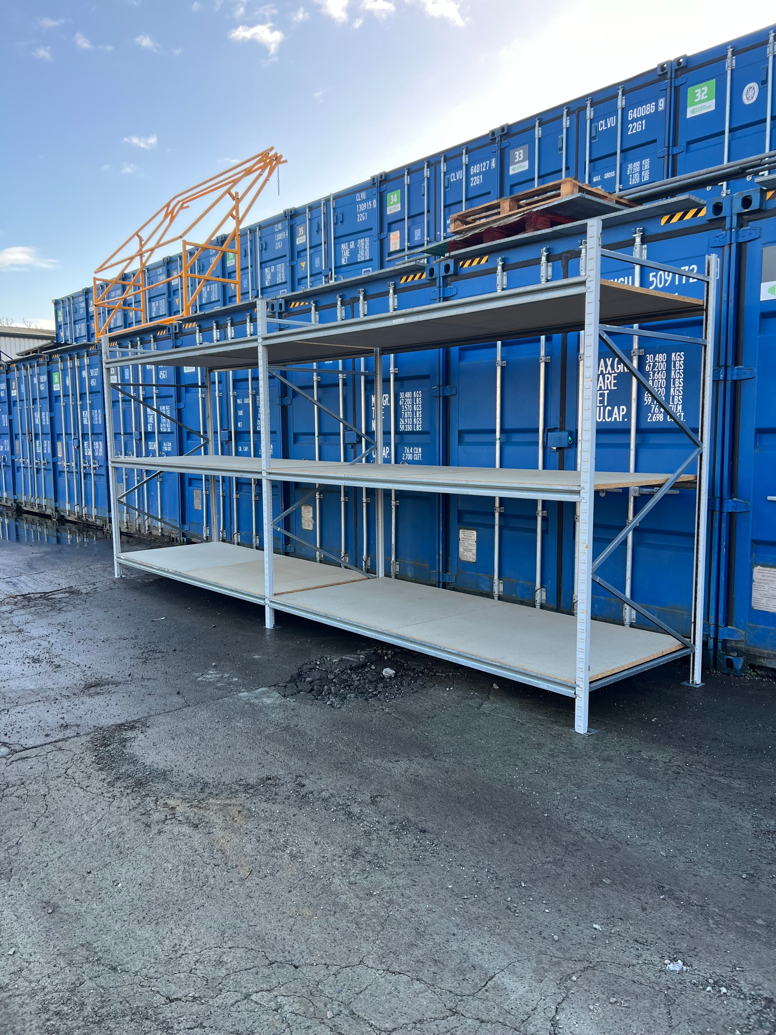 Used Apex Longspan Racking - 2500mm High - 1200mm Deep - 5850mm Wide - 2 Joined Bays