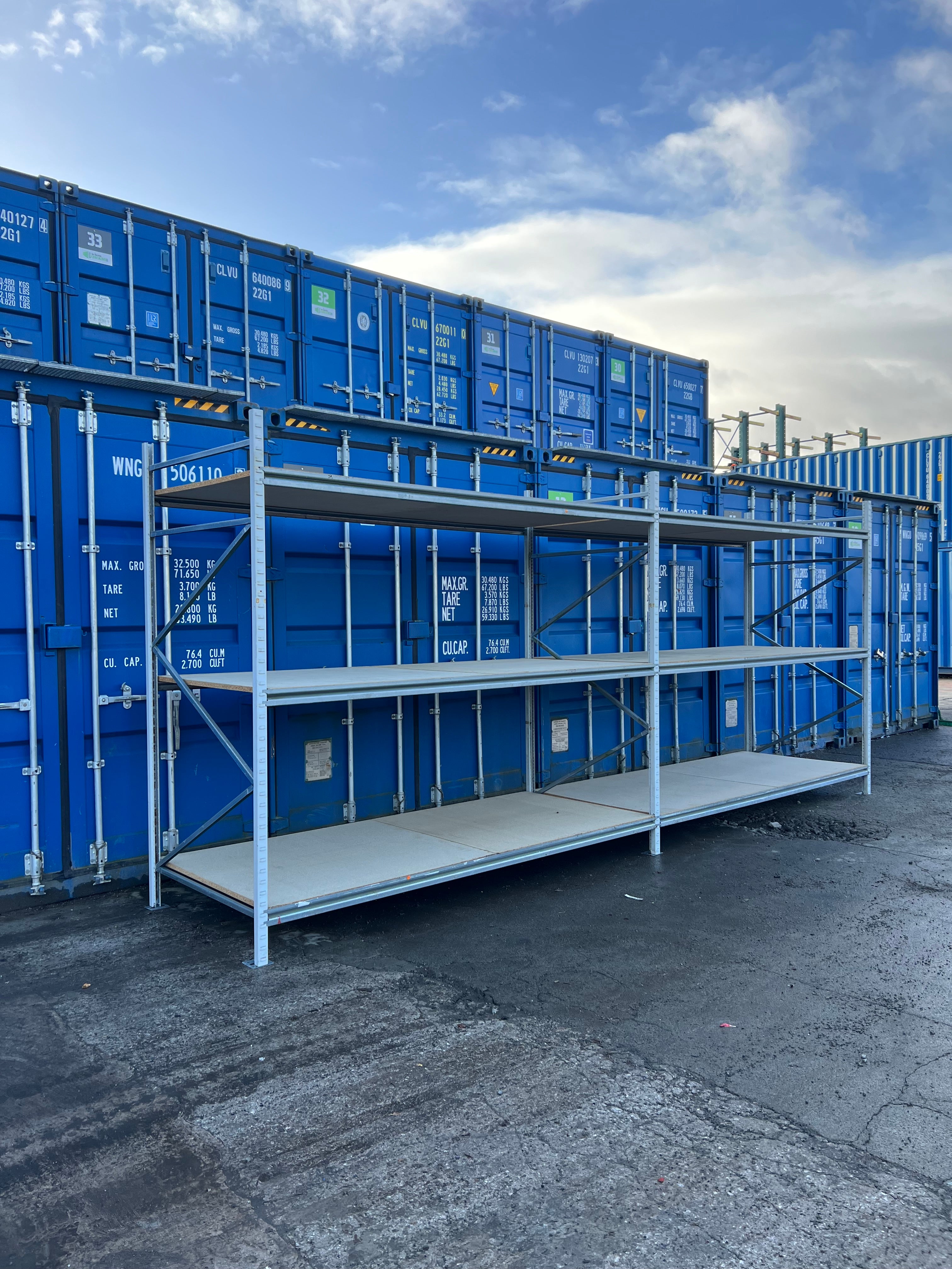 Used Apex Longspan Racking - 2500mm High - 1200mm Deep - 5850mm Wide - 2 Joined Bays