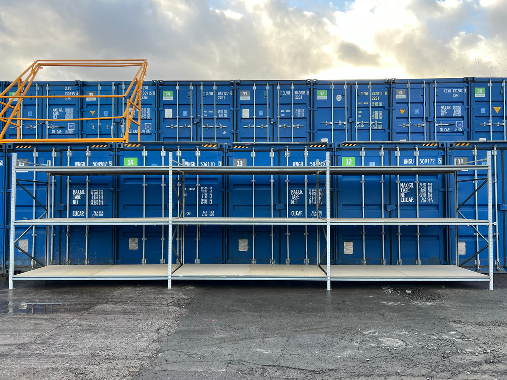 Used Apex Longspan Racking - 2500mm High - 1200mm Deep - 8750mm Wide - 3 Joined Bays