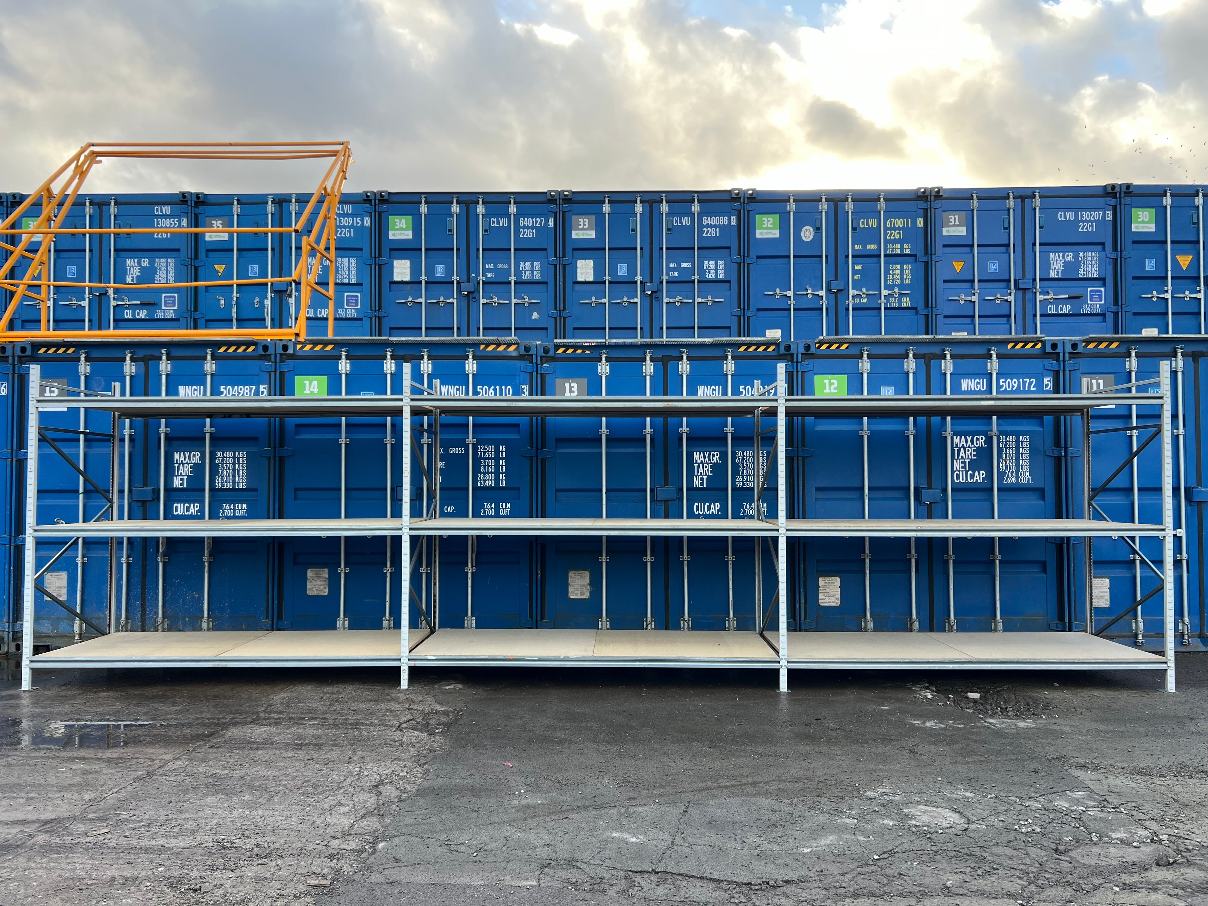 Used Apex Longspan Racking - 2500mm High - 1200mm Deep - 8750mm Wide - 3 Joined Bays