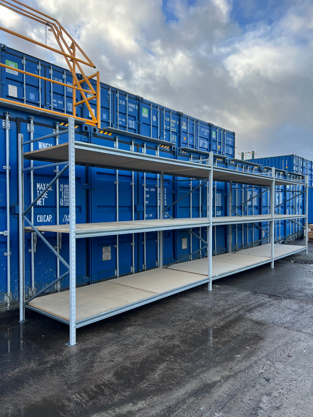 Used Apex Longspan Racking - 2500mm High - 1200mm Deep - 8750mm Wide - 3 Joined Bays