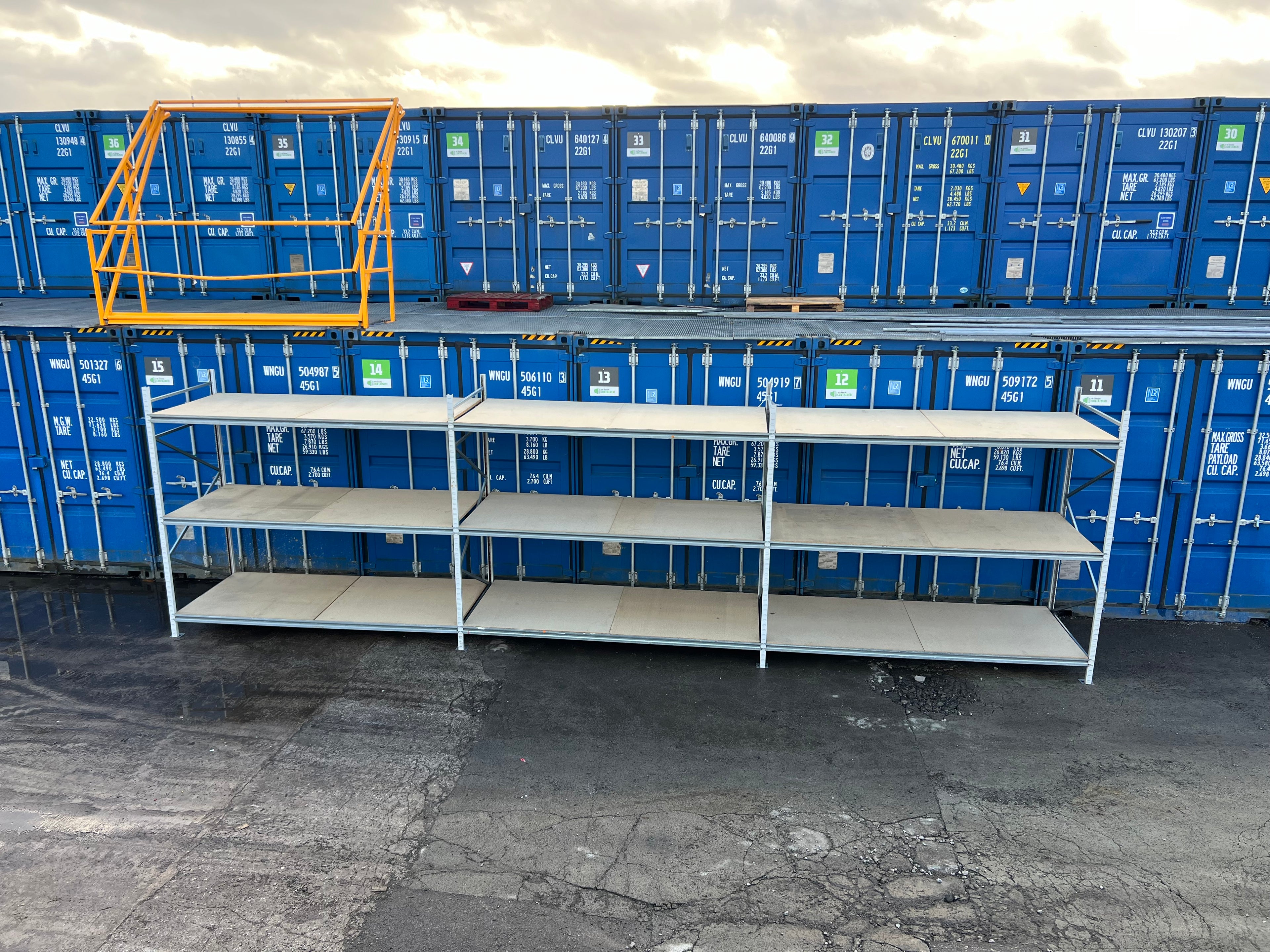 Used Apex Longspan Racking - 2500mm High - 1200mm Deep - 8750mm Wide - 3 Joined Bays