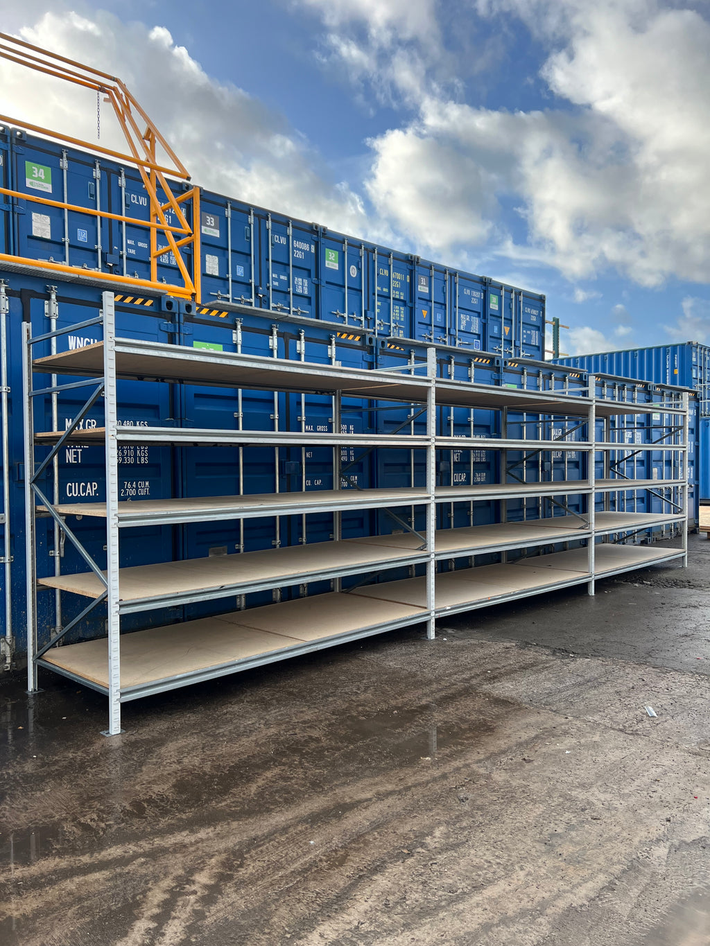 Used Apex Longspan Racking - 2500mm High - 1200mm Deep - 8750mm Wide - 3 Joined Bays