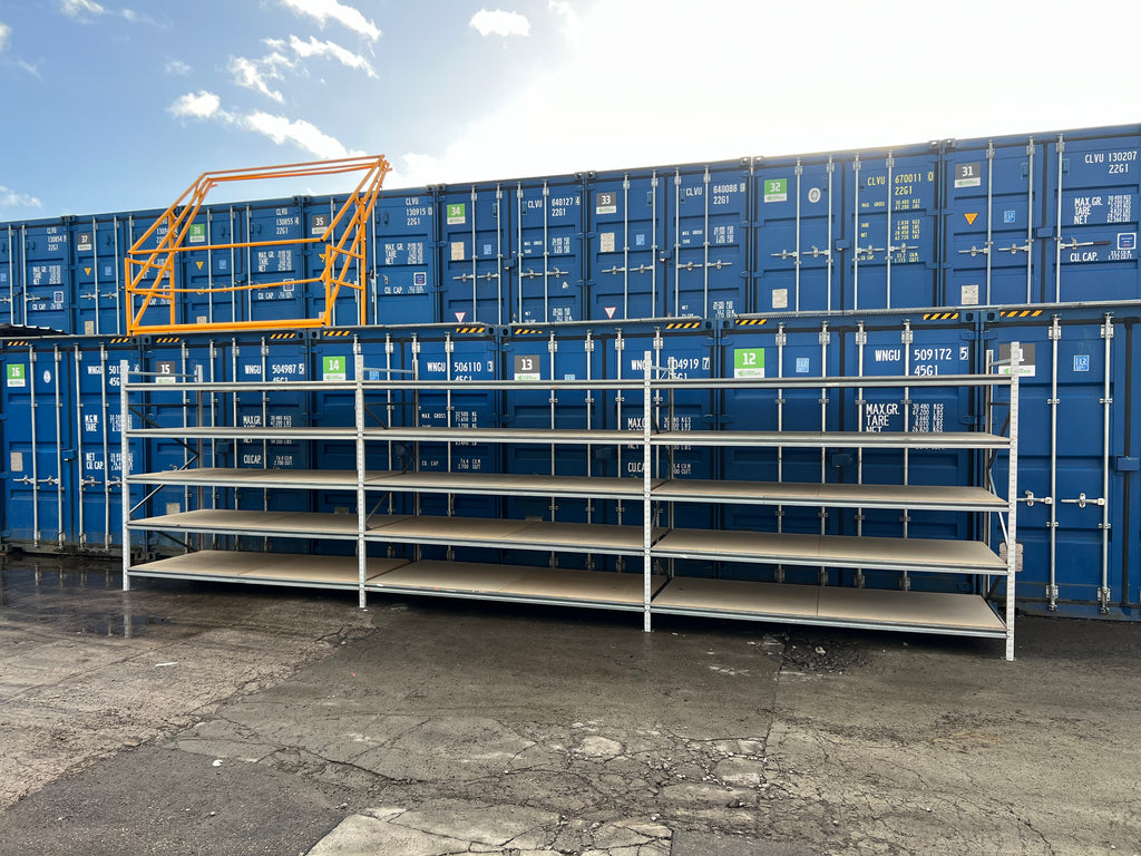 Used Apex Longspan Racking - 2500mm High - 1200mm Deep - 8750mm Wide - 3 Joined Bays