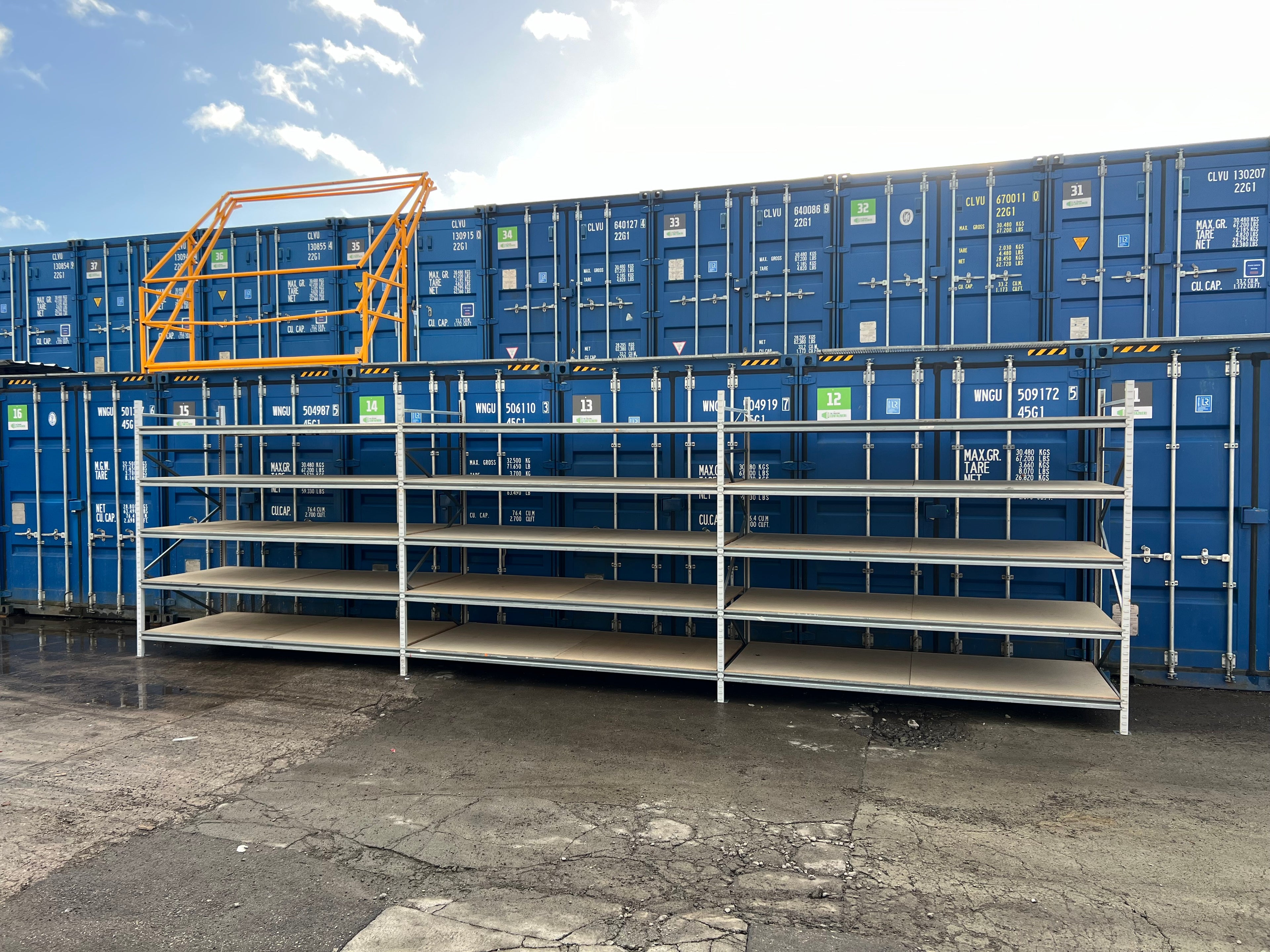 Used Apex Longspan Racking - 2500mm High - 1200mm Deep - 8750mm Wide - 3 Joined Bays
