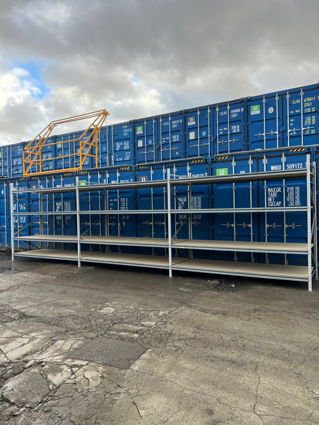 Used Apex Longspan Racking - 2500mm High - 1200mm Deep - 8750mm Wide - 3 Joined Bays