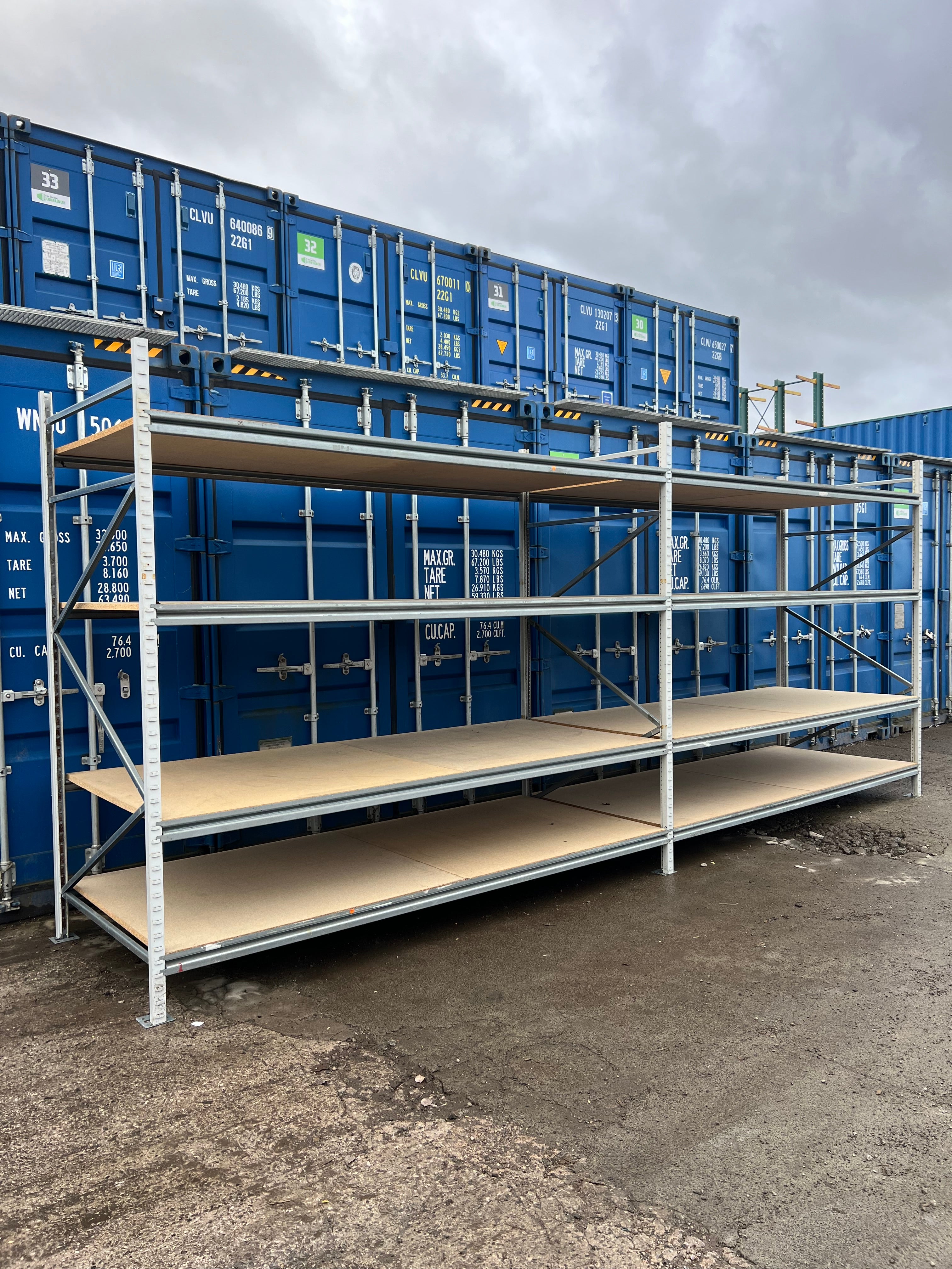 Used Apex Longspan Racking - 2500mm High - 1200mm Deep - 5850mm Wide - 2 Joined Bays