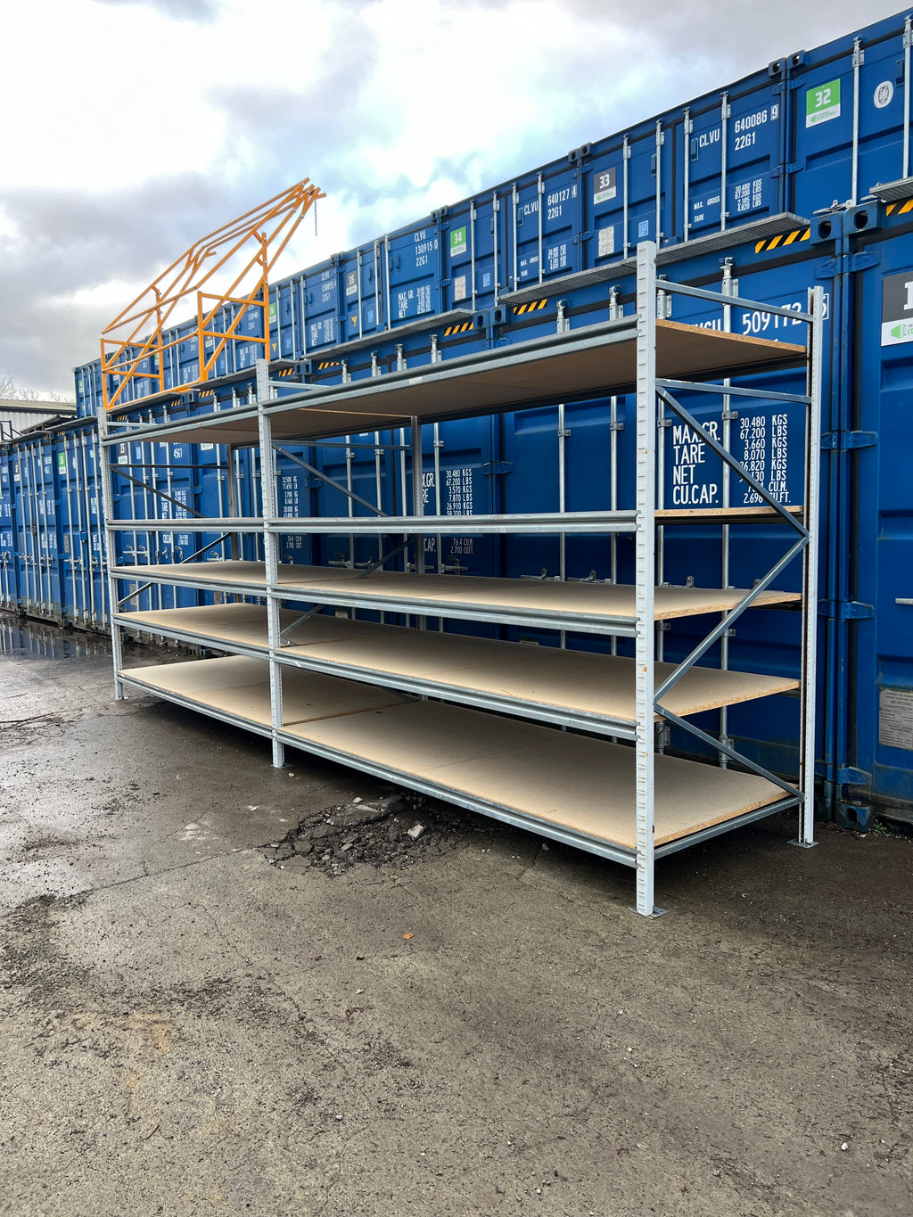 Used Apex Longspan Racking - 2500mm High - 1200mm Deep - 5850mm Wide - 2 Joined Bays