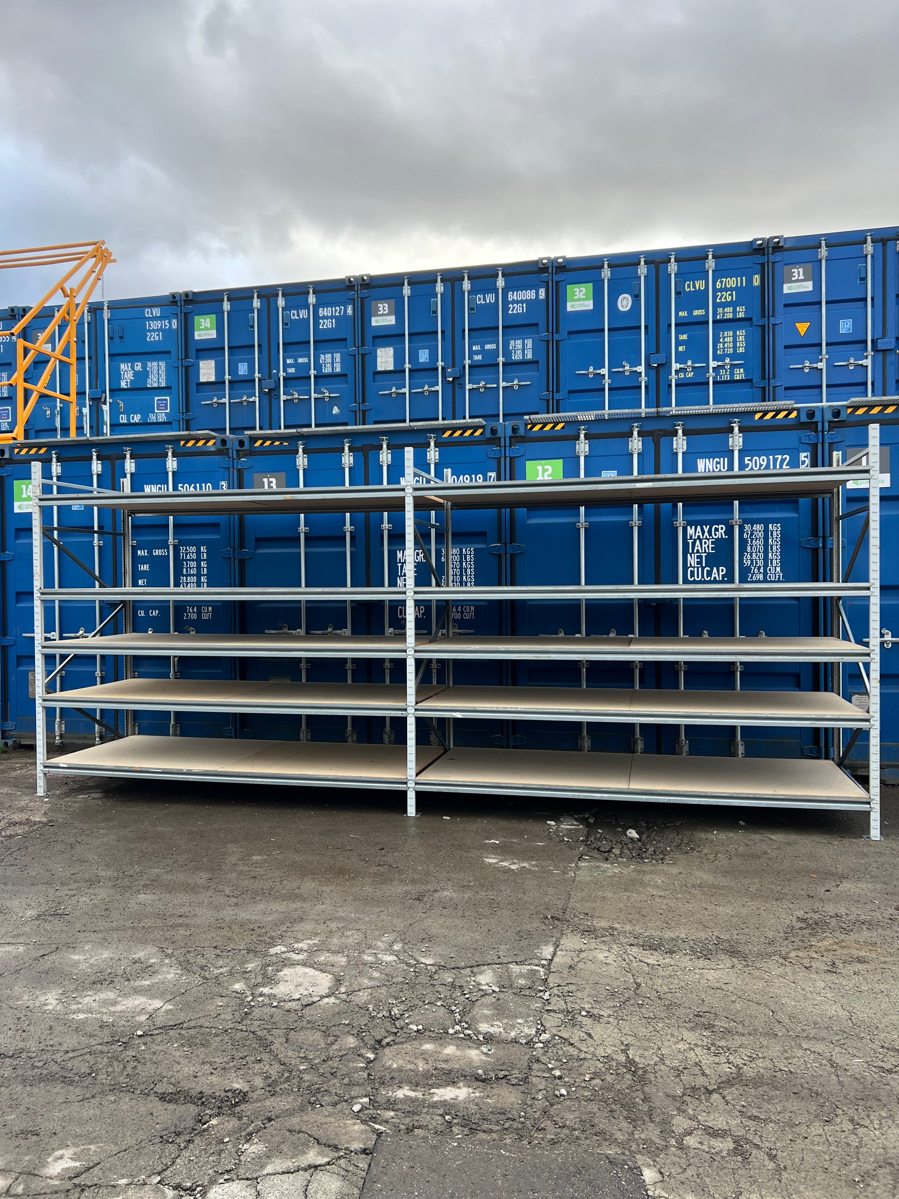 Used Apex Longspan Racking - 2500mm High - 1200mm Deep - 5850mm Wide - 2 Joined Bays