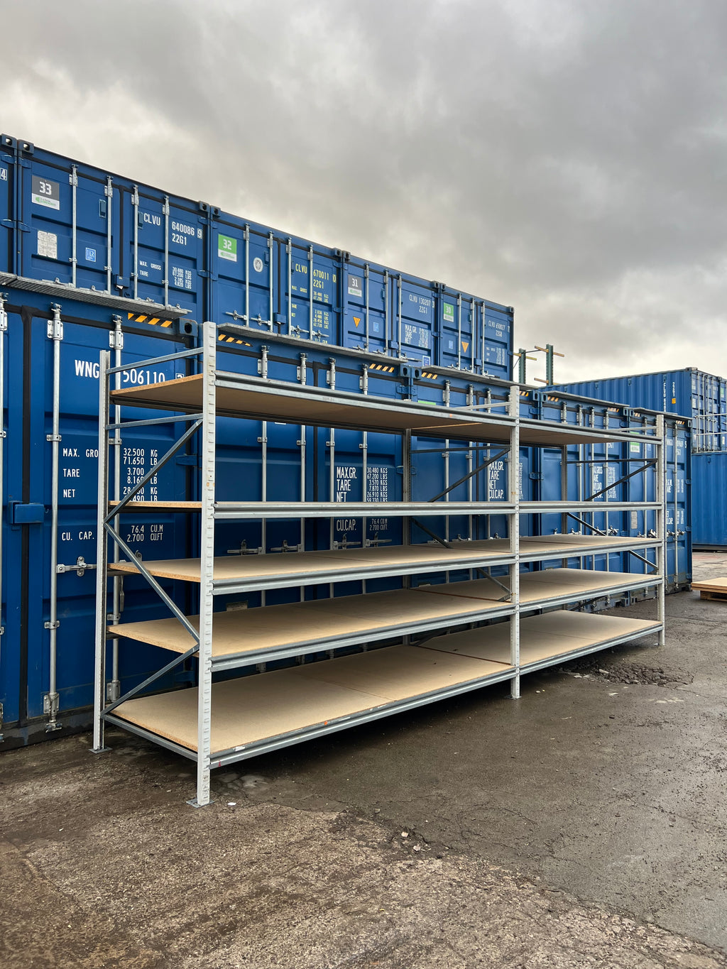 Used Apex Longspan Racking - 2500mm High - 1200mm Deep - 5850mm Wide - 2 Joined Bays