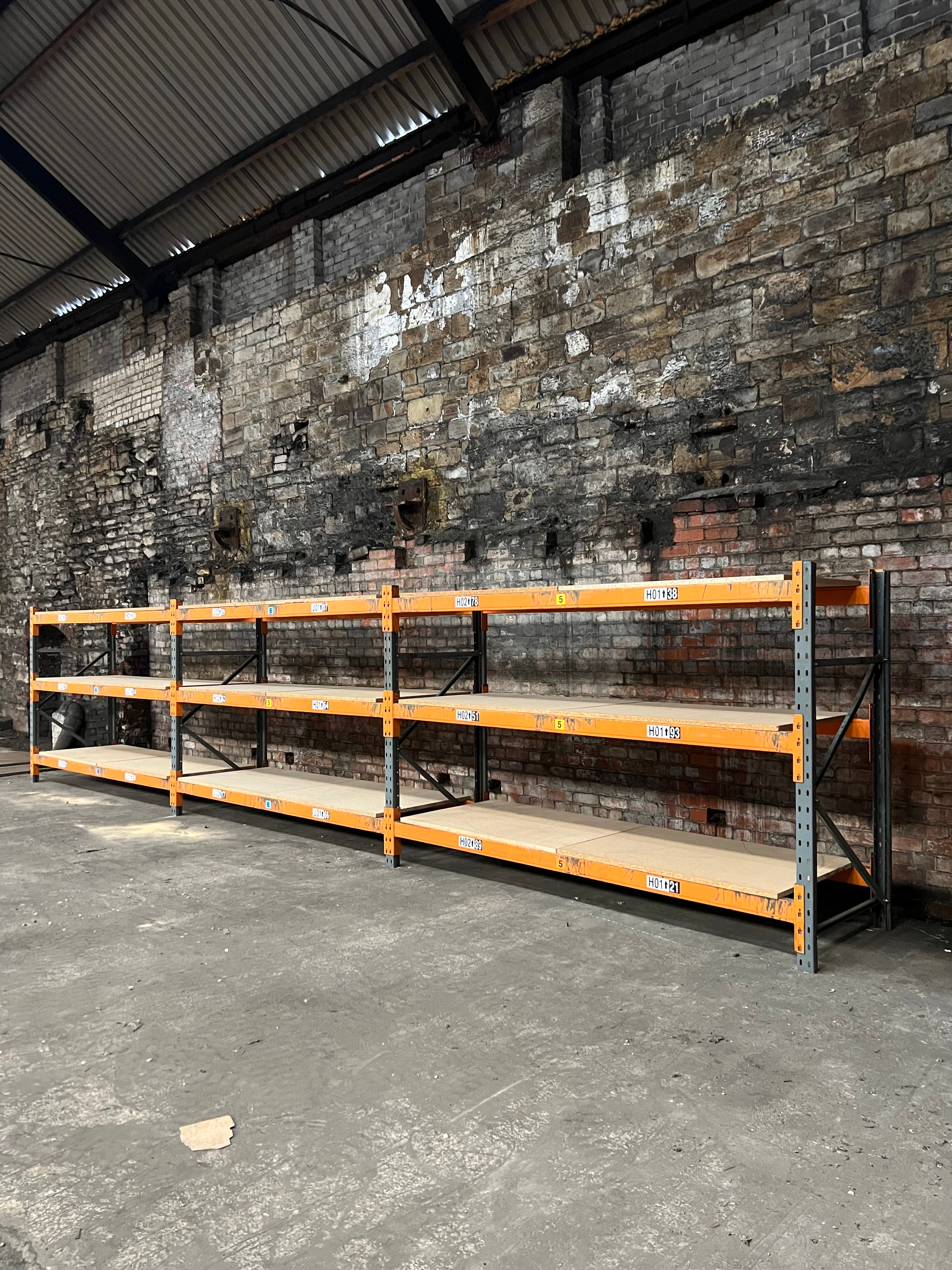 Used Dexion Longspan Racking - 1820mm High - 900mm Deep - 2690mm Wide - 3 Joined Bays