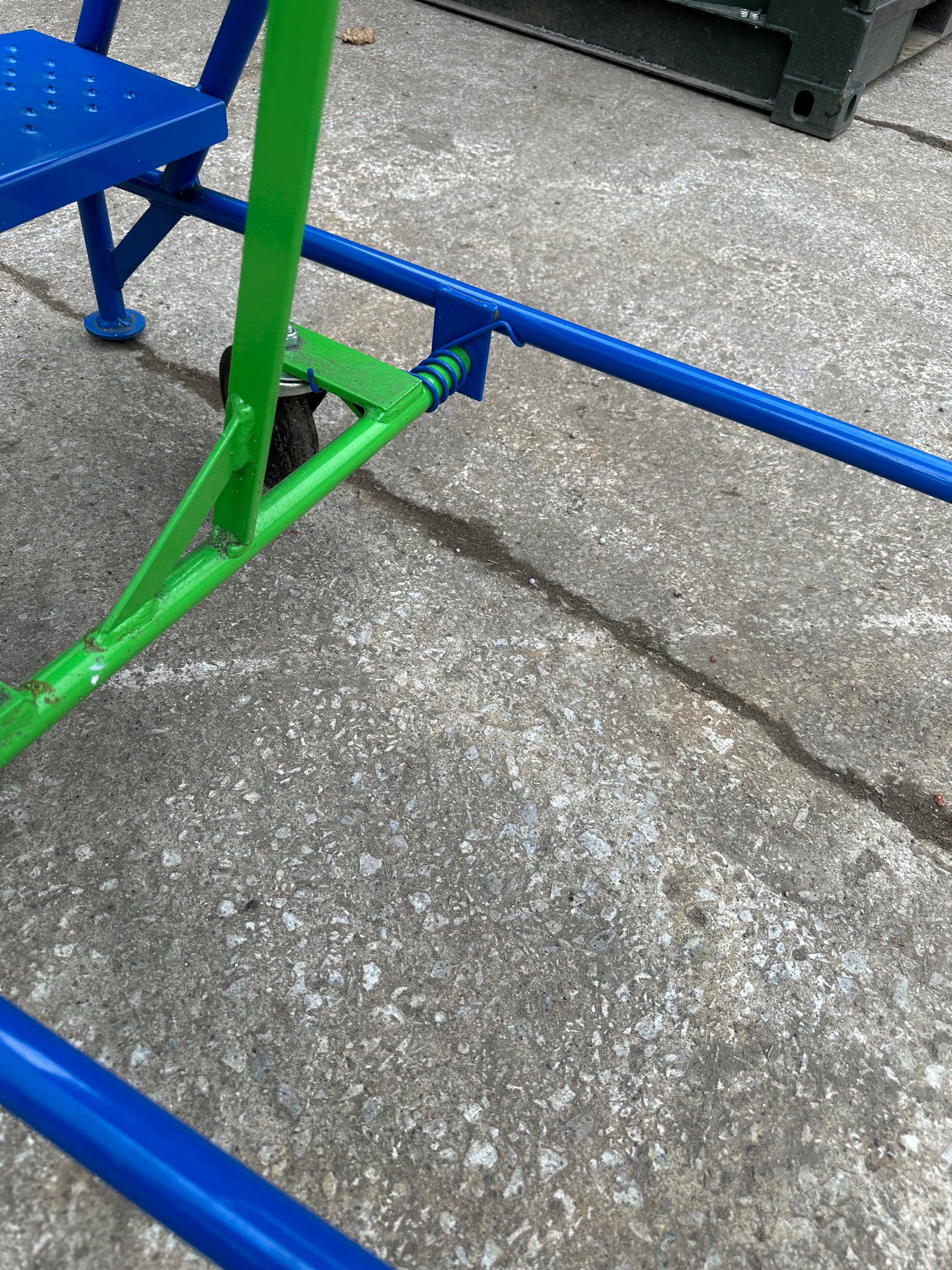 Used Industrial Mobile Safety Ladders with 10 Steps - Blue