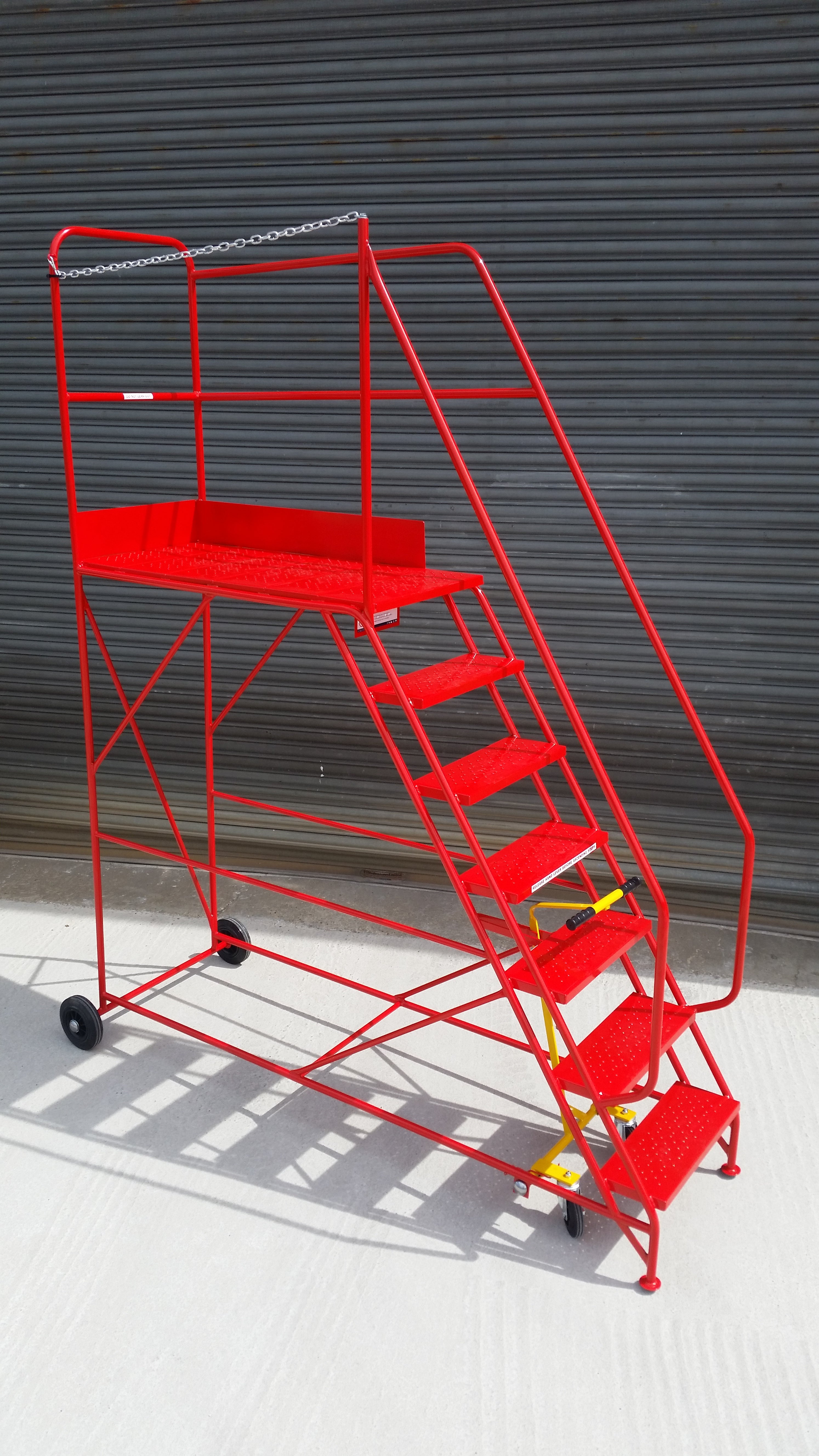 Access Platform Mobile Ladder - Chain Exit - 2-8 Tread Options