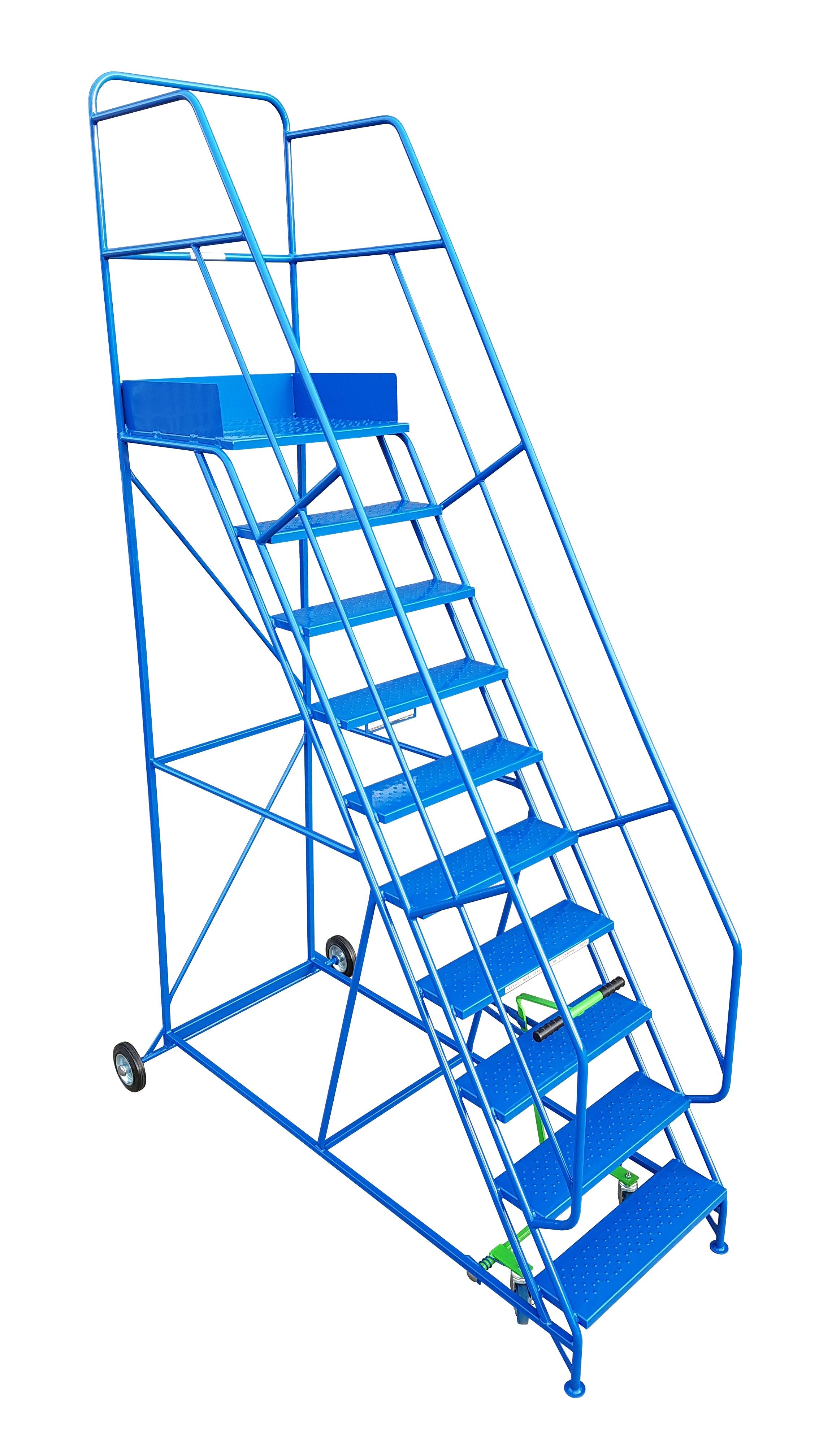 KHD - Heavy Duty Mobile Ladders - l10 Treads - Blue