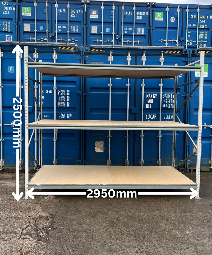 Used Apex Longspan Racking - 2500mm High - 1200mm Deep - 2950mm Wide - Starter Bay