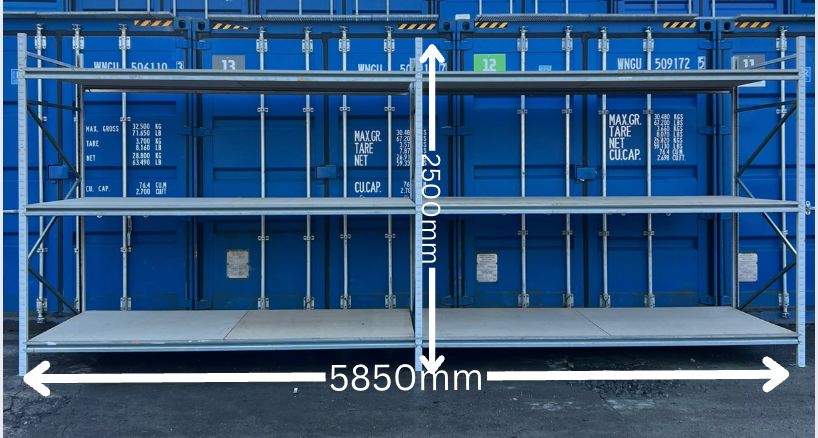 Used Apex Longspan Racking - 2500mm High - 1200mm Deep - 5850mm Wide - 2 Joined Bays