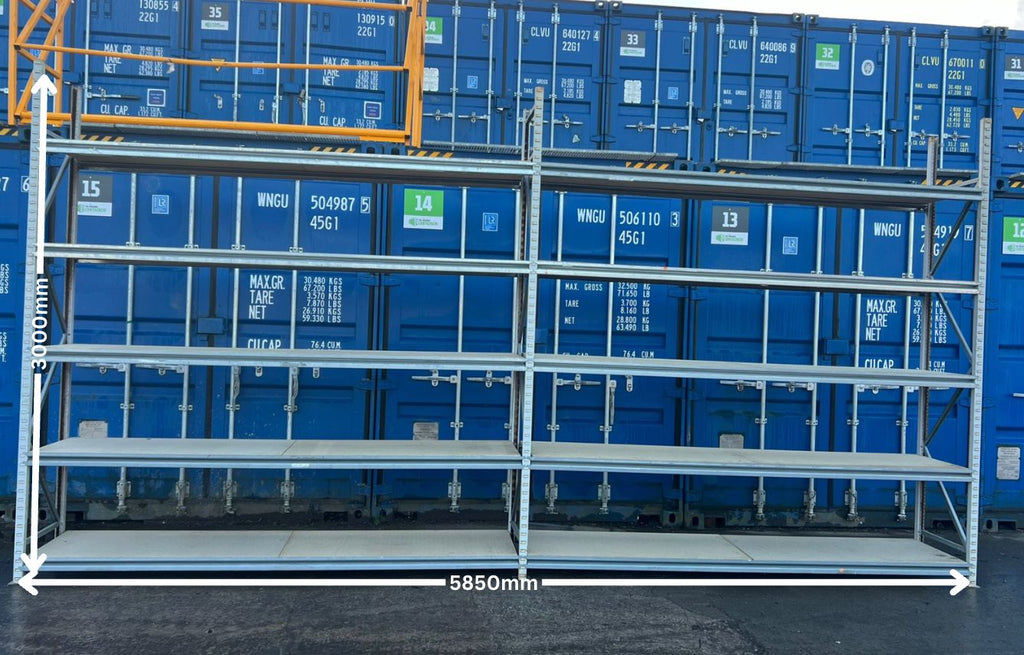 Used Apex Longspan Racking - 3000mm High - 600mm Deep - 5850mm Wide - 2 Joined Bays